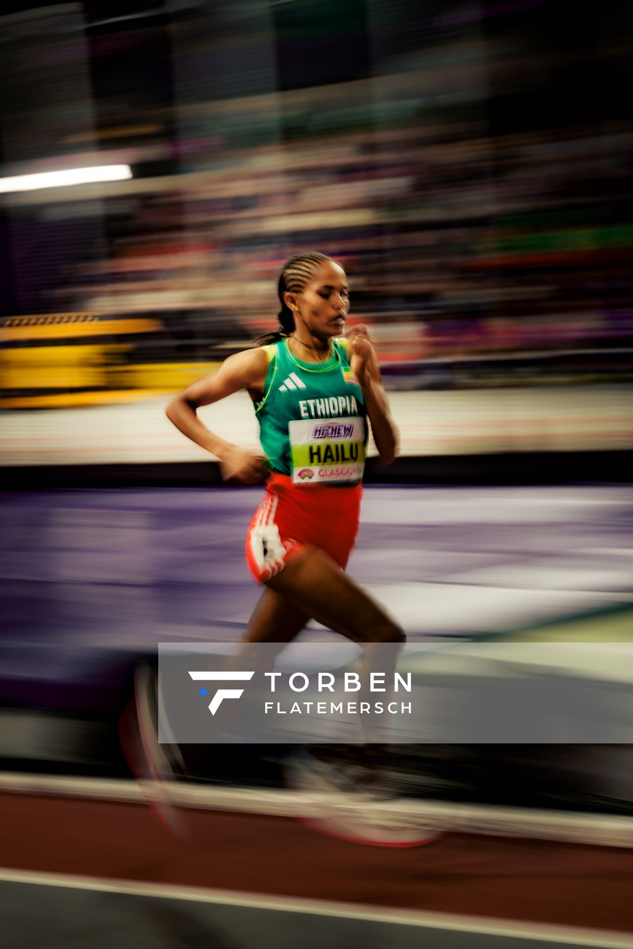 Freweyni Hailu (ETH/Ethiopia) am 01.03.2024 bei den World Athletics Indoor Championships in Glasgow (Schottland / Vereinigtes Königreich)