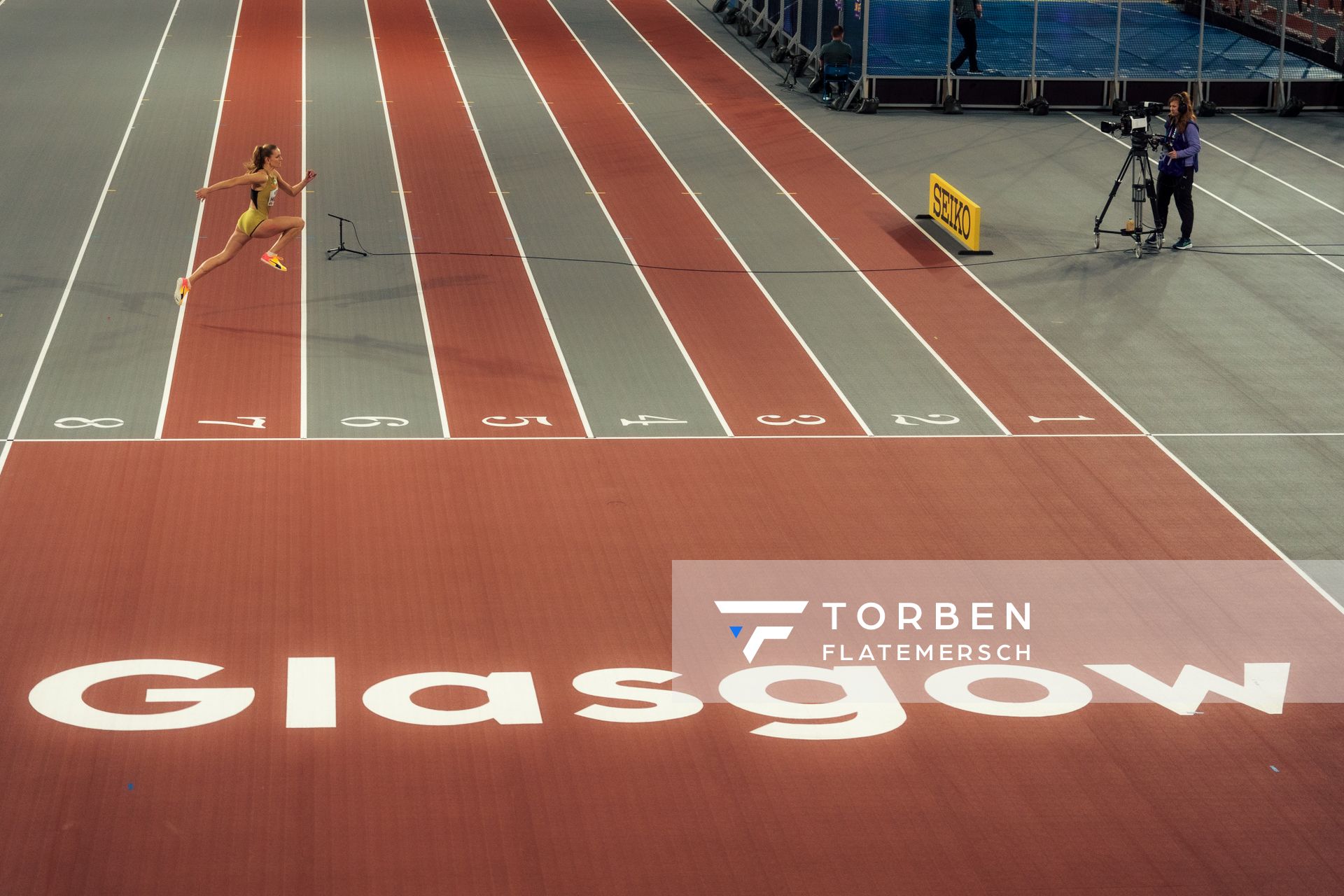 Christina Honsel (GER/Germany) im Hochsprung am 01.03.2024 bei den World Athletics Indoor Championships in Glasgow (Schottland / Vereinigtes Königreich)