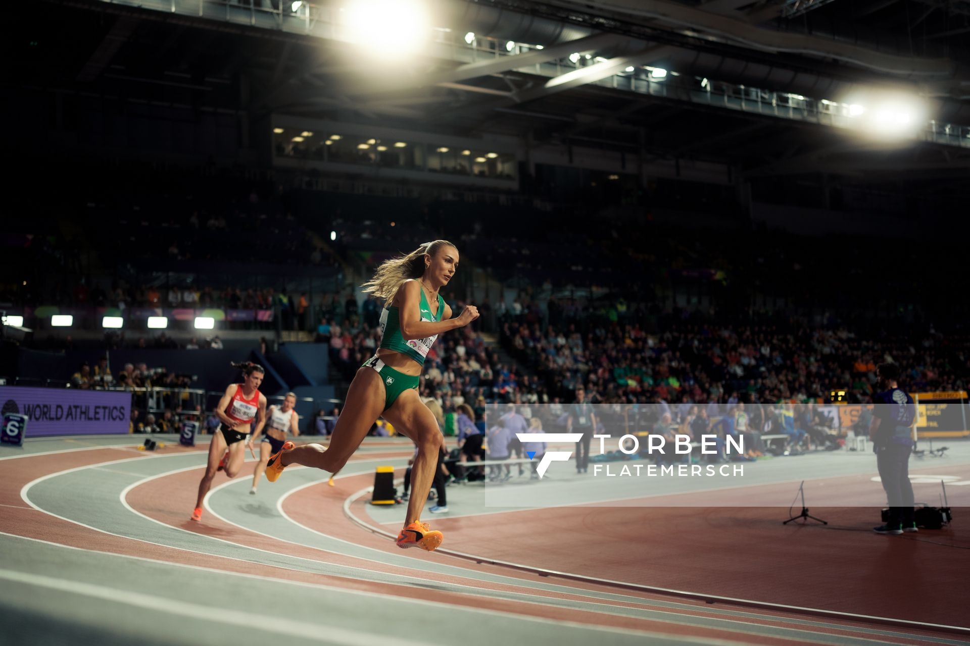 Sharlene Mawdsley (IRL/Ireland) am 01.03.2024 bei den World Athletics Indoor Championships in Glasgow (Schottland / Vereinigtes Königreich)