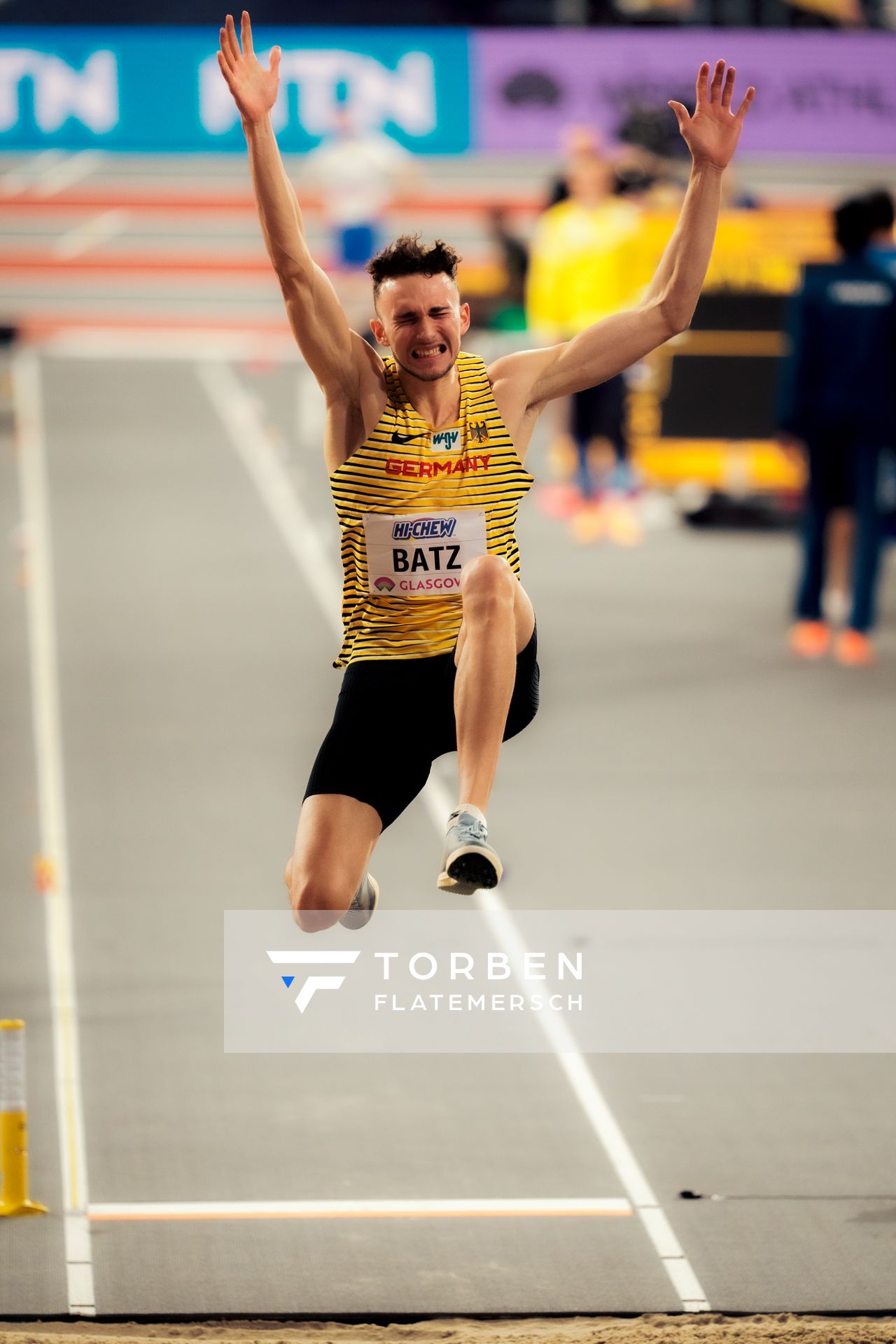 Simon Batz (GER/Germany) am 02.03.2024 bei den World Athletics Indoor Championships in Glasgow (Schottland / Vereinigtes Königreich)