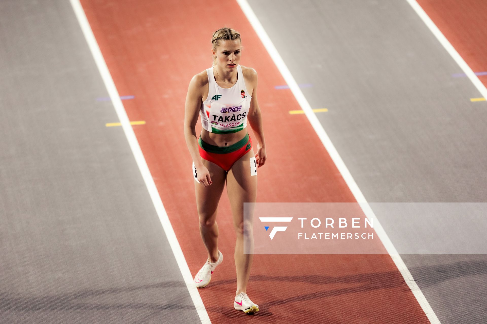 Boglarka Takacs (HUN/Hungary) am 02.03.2024 bei den World Athletics Indoor Championships in Glasgow (Schottland / Vereinigtes Königreich)