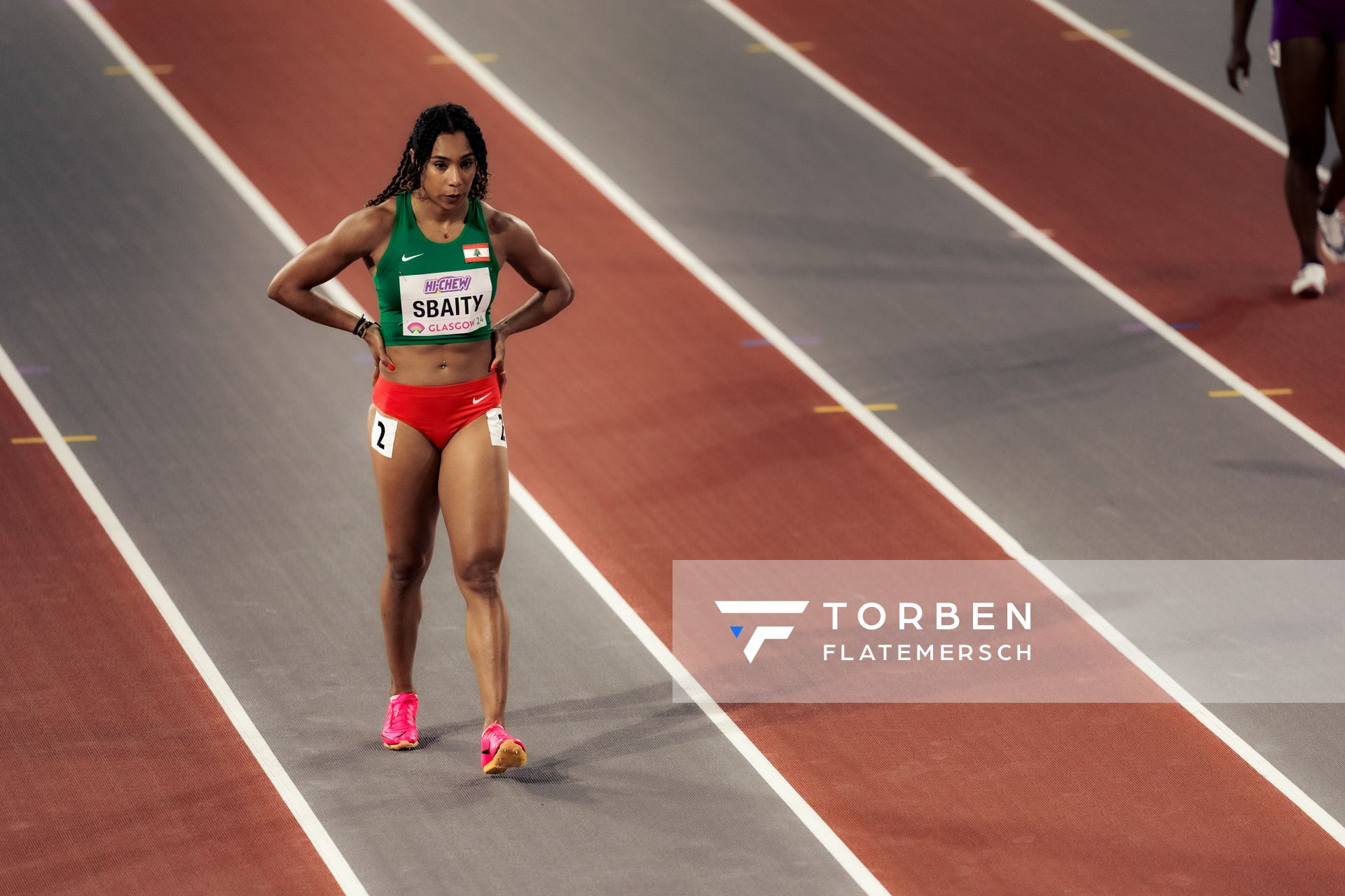 Aziza Sbaity (LBN/Lebanon) am 02.03.2024 bei den World Athletics Indoor Championships in Glasgow (Schottland / Vereinigtes Königreich)