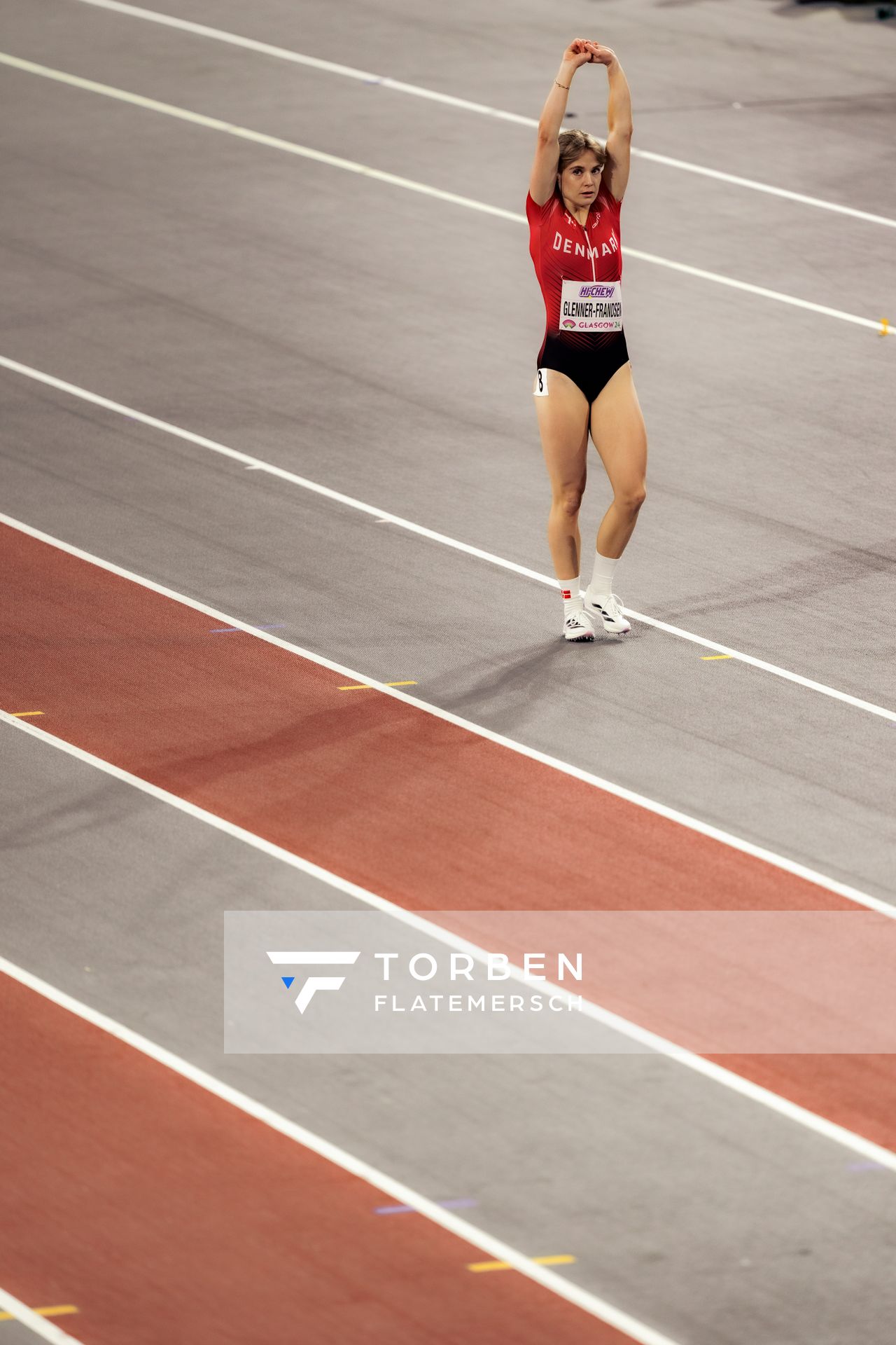 Astrid Glenner-Frandsen (DEN/Denmark) am 02.03.2024 bei den World Athletics Indoor Championships in Glasgow (Schottland / Vereinigtes Königreich)