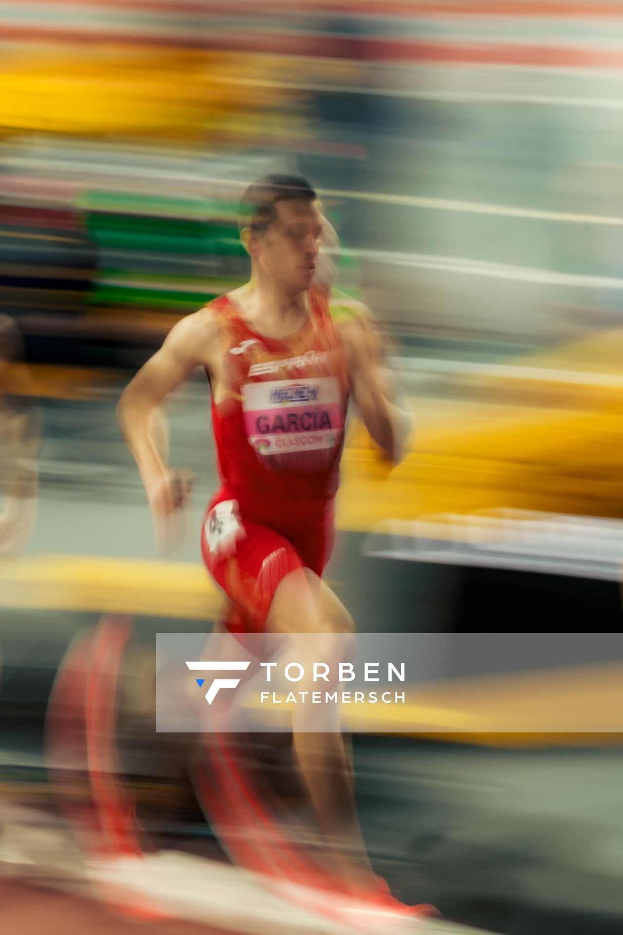 Mariano Garcia (ESP/Spain) im 800m Halbfinale am 02.03.2024 bei den World Athletics Indoor Championships in Glasgow (Schottland / Vereinigtes Königreich)