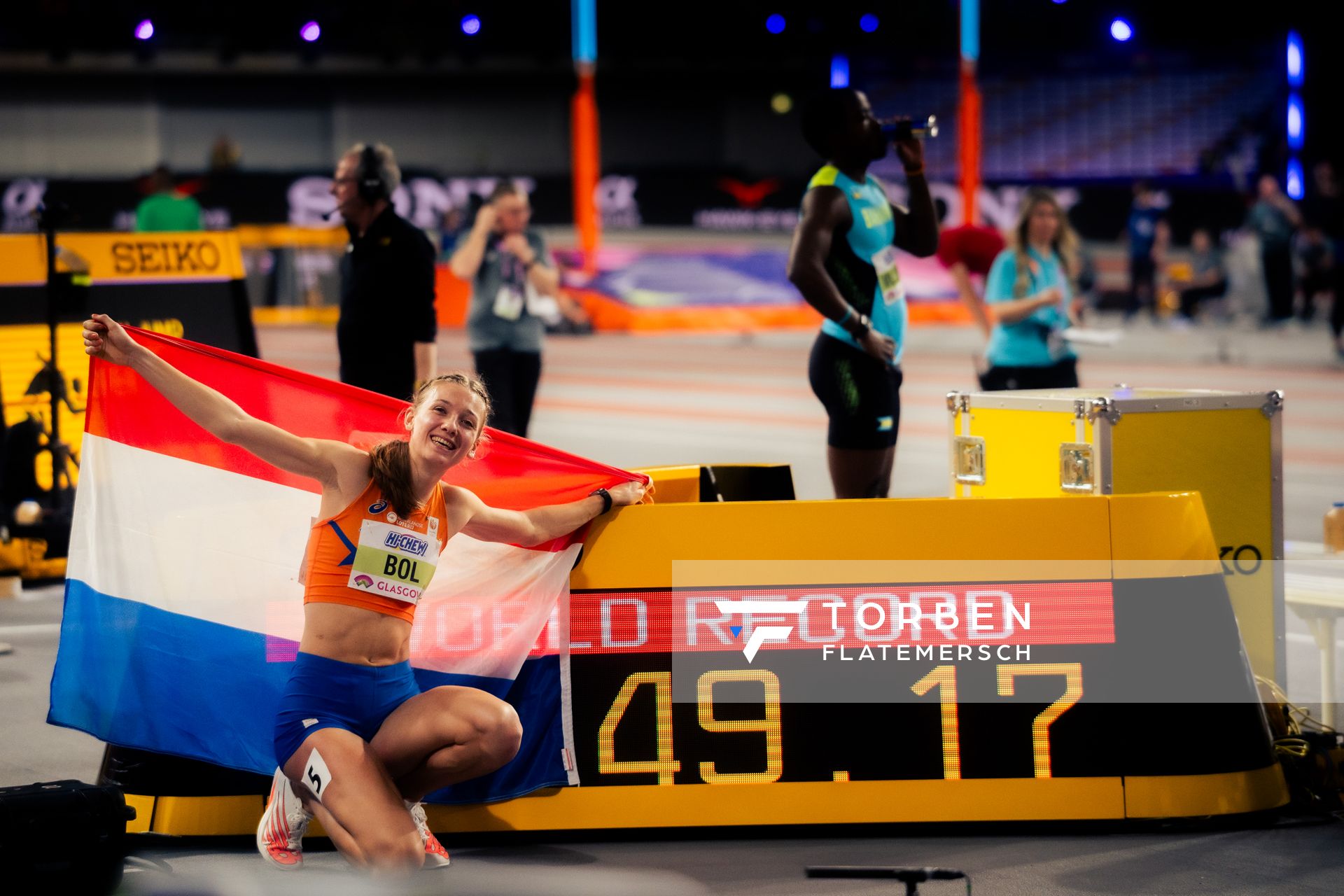 World Record von Femke Bol (NED/Netherlands) am 02.03.2024 bei den World Athletics Indoor Championships in Glasgow (Schottland / Vereinigtes Königreich)