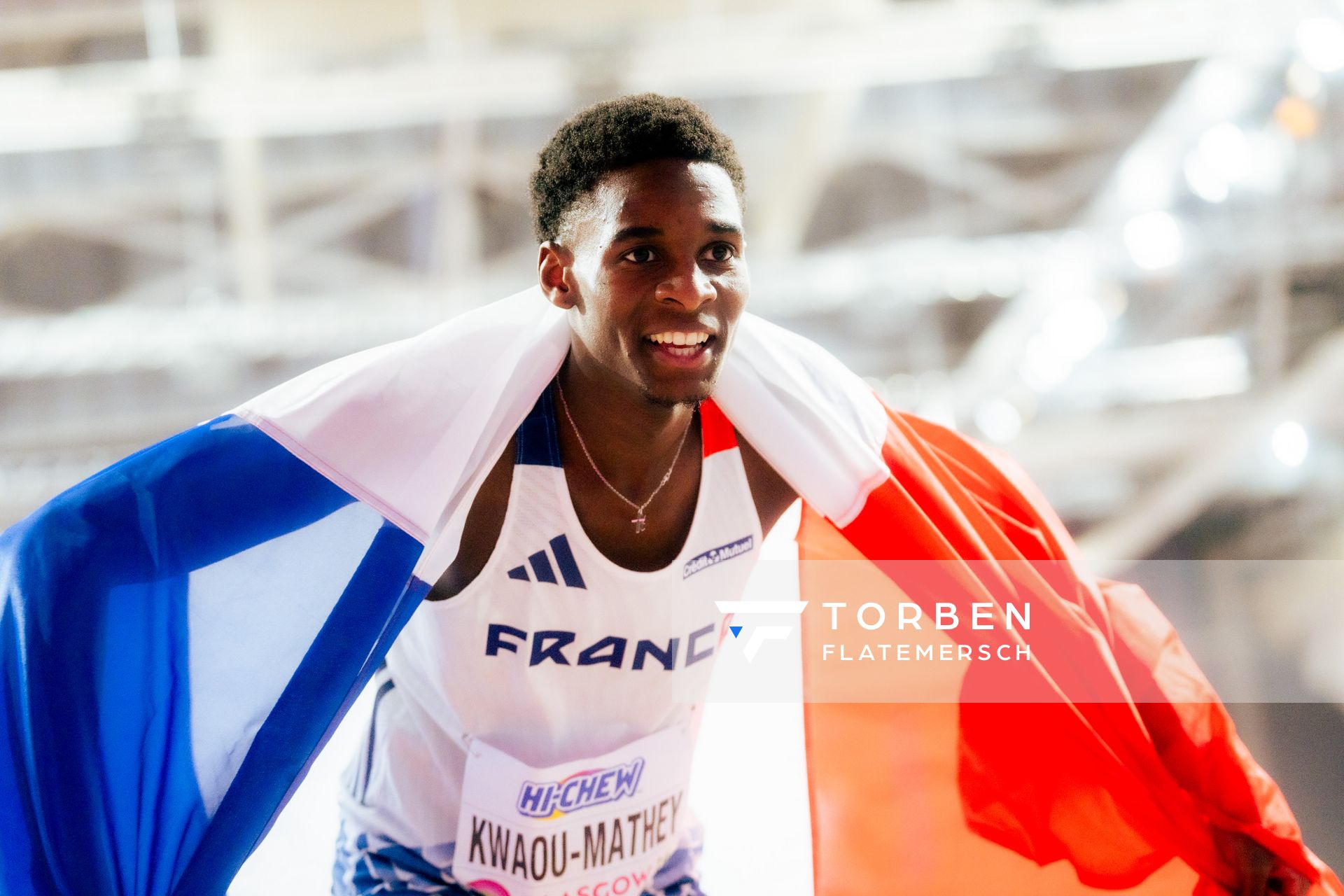 Just Kwaou-Mathey (FRA/France) am 02.03.2024 bei den World Athletics Indoor Championships in Glasgow (Schottland / Vereinigtes Königreich)