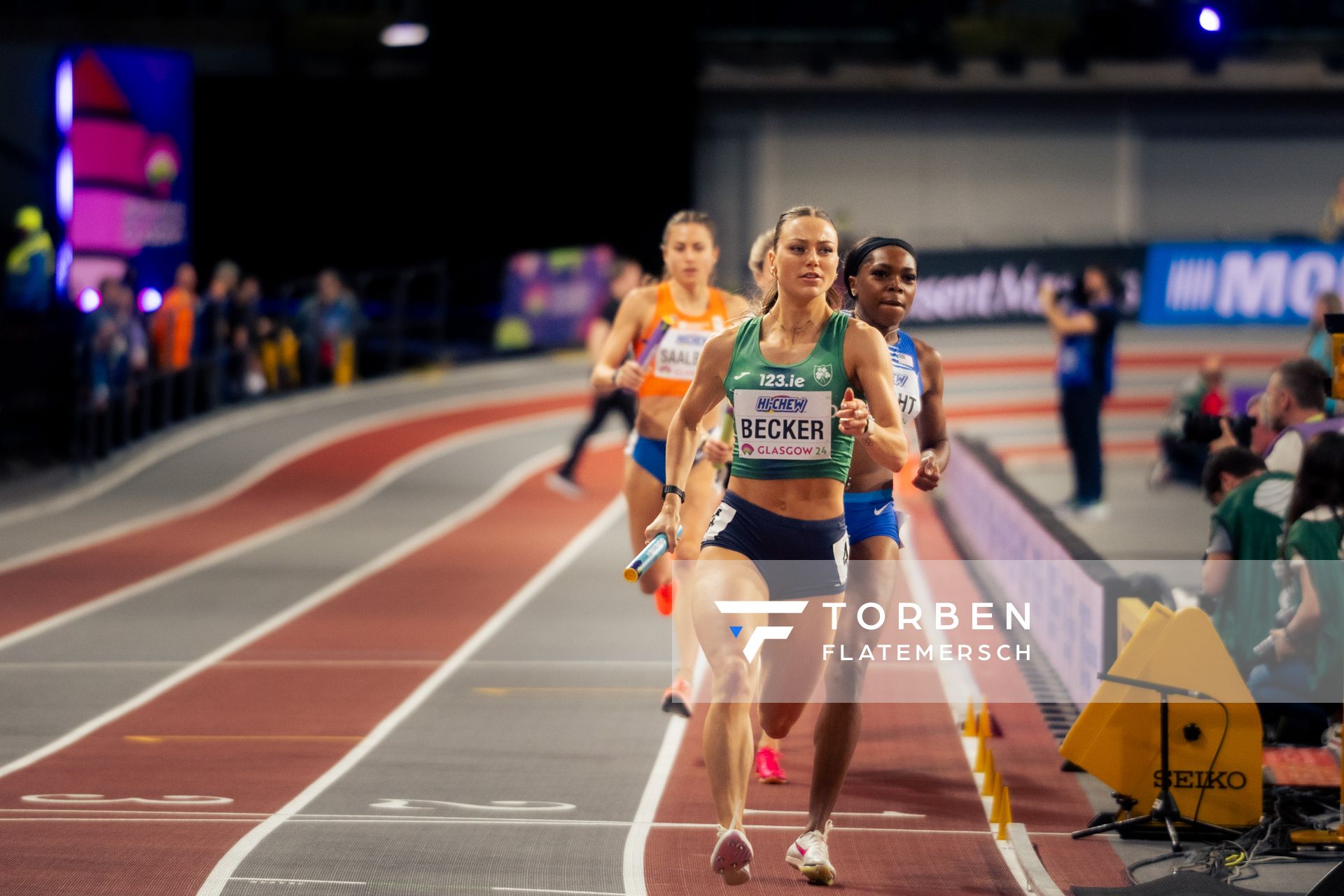 Sophie Becker (IRL/Ireland); 4x400m Staffel am 03.03.2024 bei den World Athletics Indoor Championships in Glasgow (Schottland / Vereinigtes Königreich)