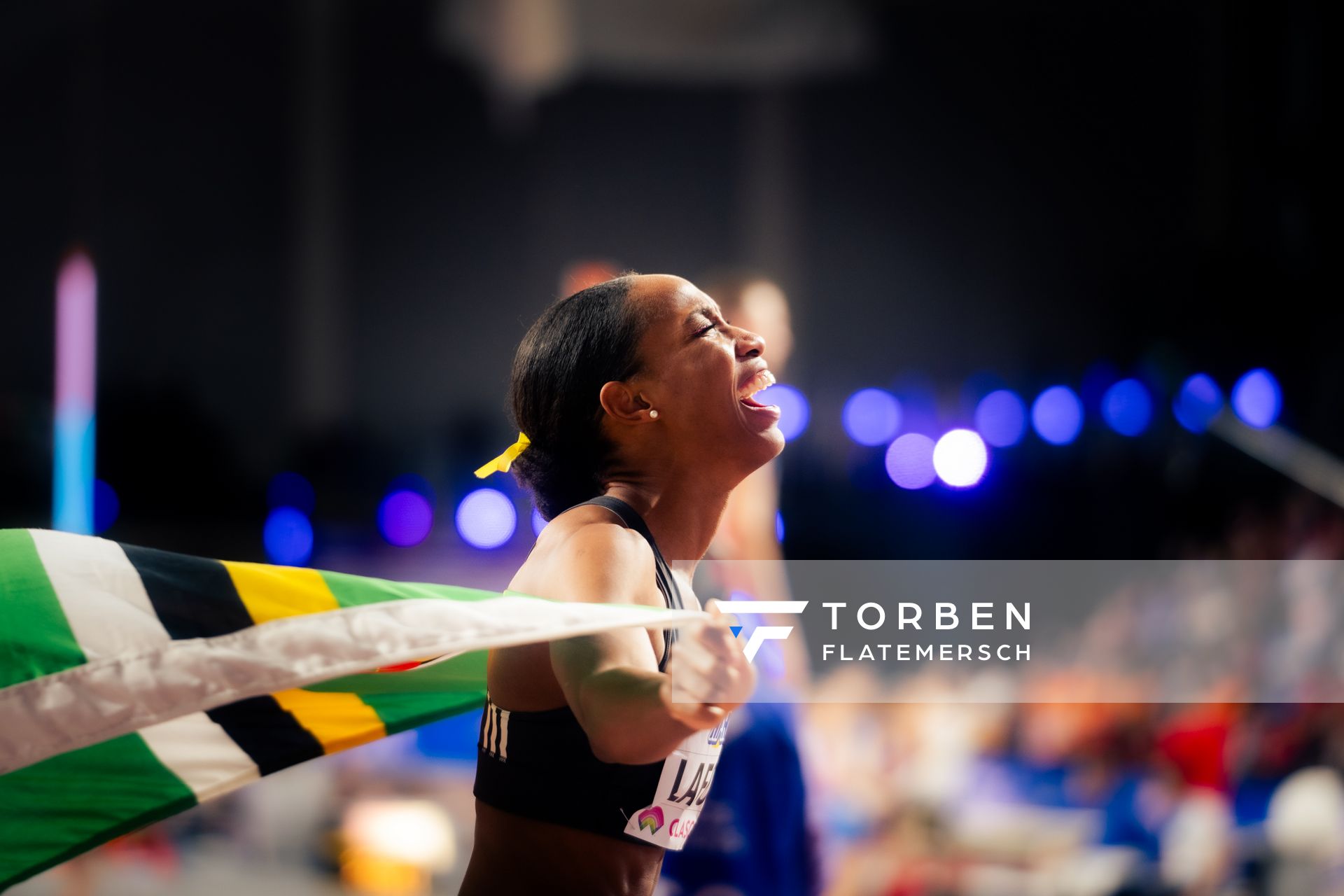Thea Lafond (DMA/Dominica) am 03.03.2024 bei den World Athletics Indoor Championships in Glasgow (Schottland / Vereinigtes Königreich)