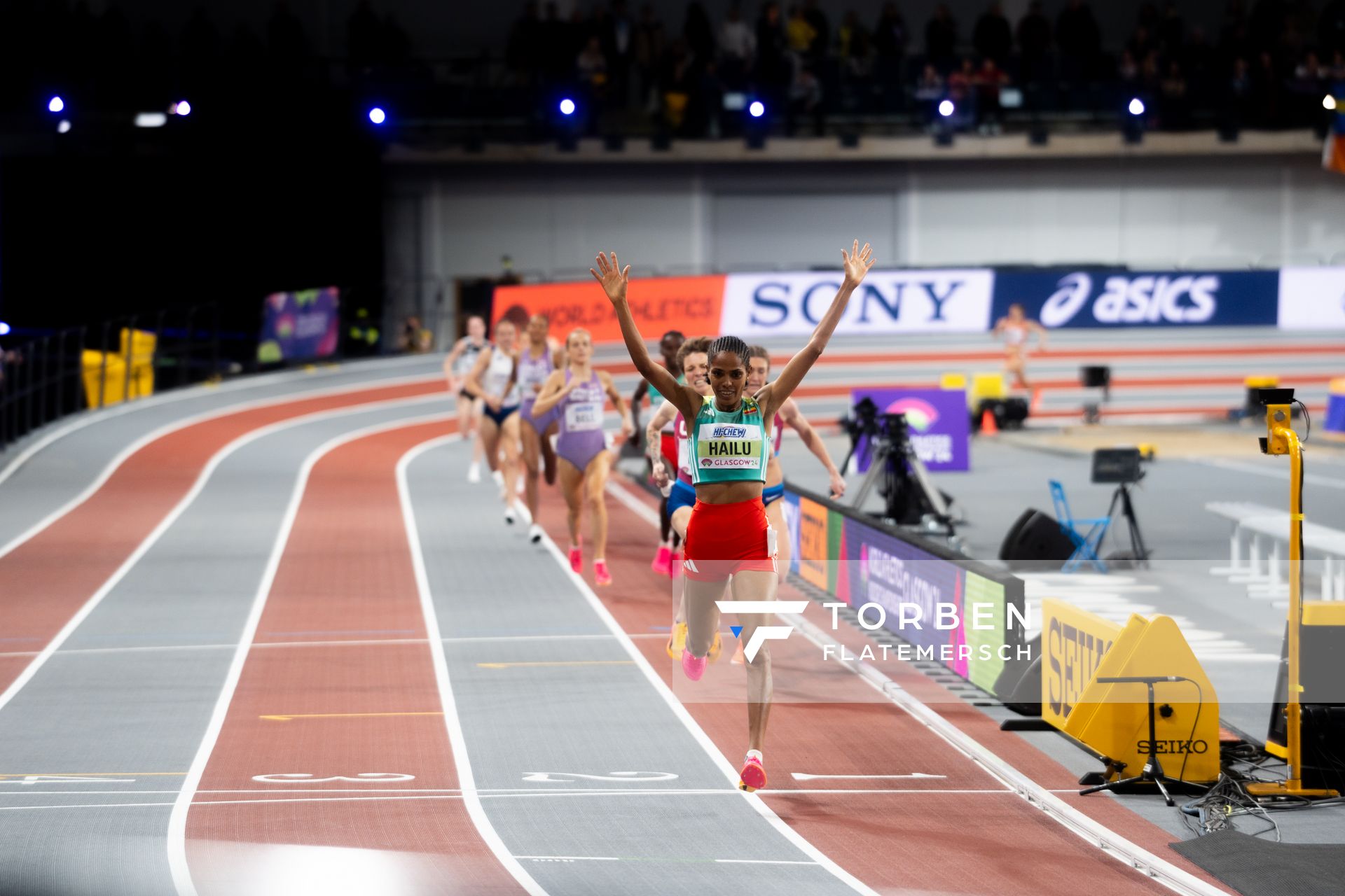 Freweyni Hailu (ETH/Ethiopia) am 03.03.2024 bei den World Athletics Indoor Championships in Glasgow (Schottland / Vereinigtes Königreich)