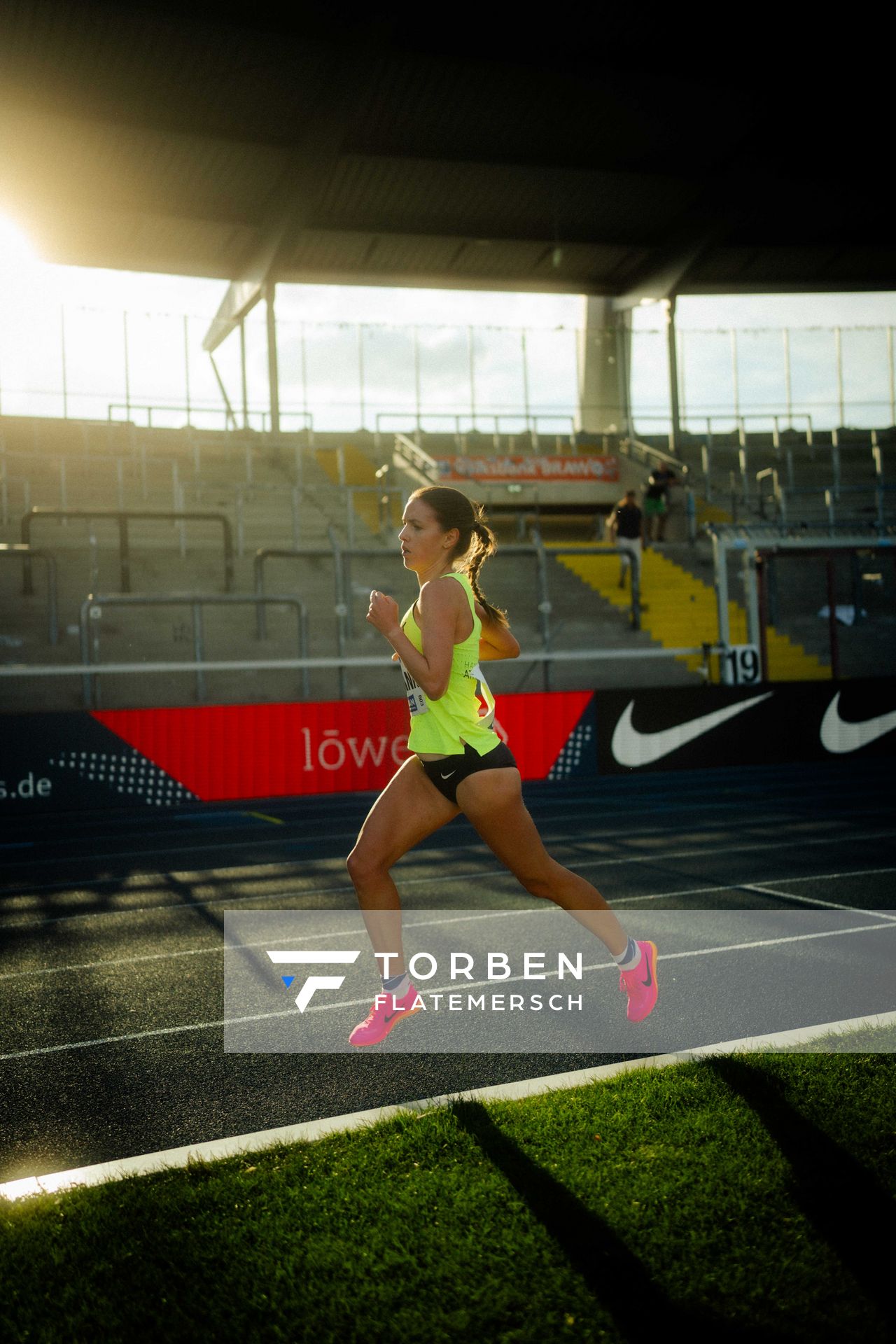 Svenja Pingpank (Hannover Athletics) am 28.06.2024 beim 5000m Lauf bei den deutschen Leichtathletik-Meisterschaften 2024 im Eintracht-Stadion in Braunschweig