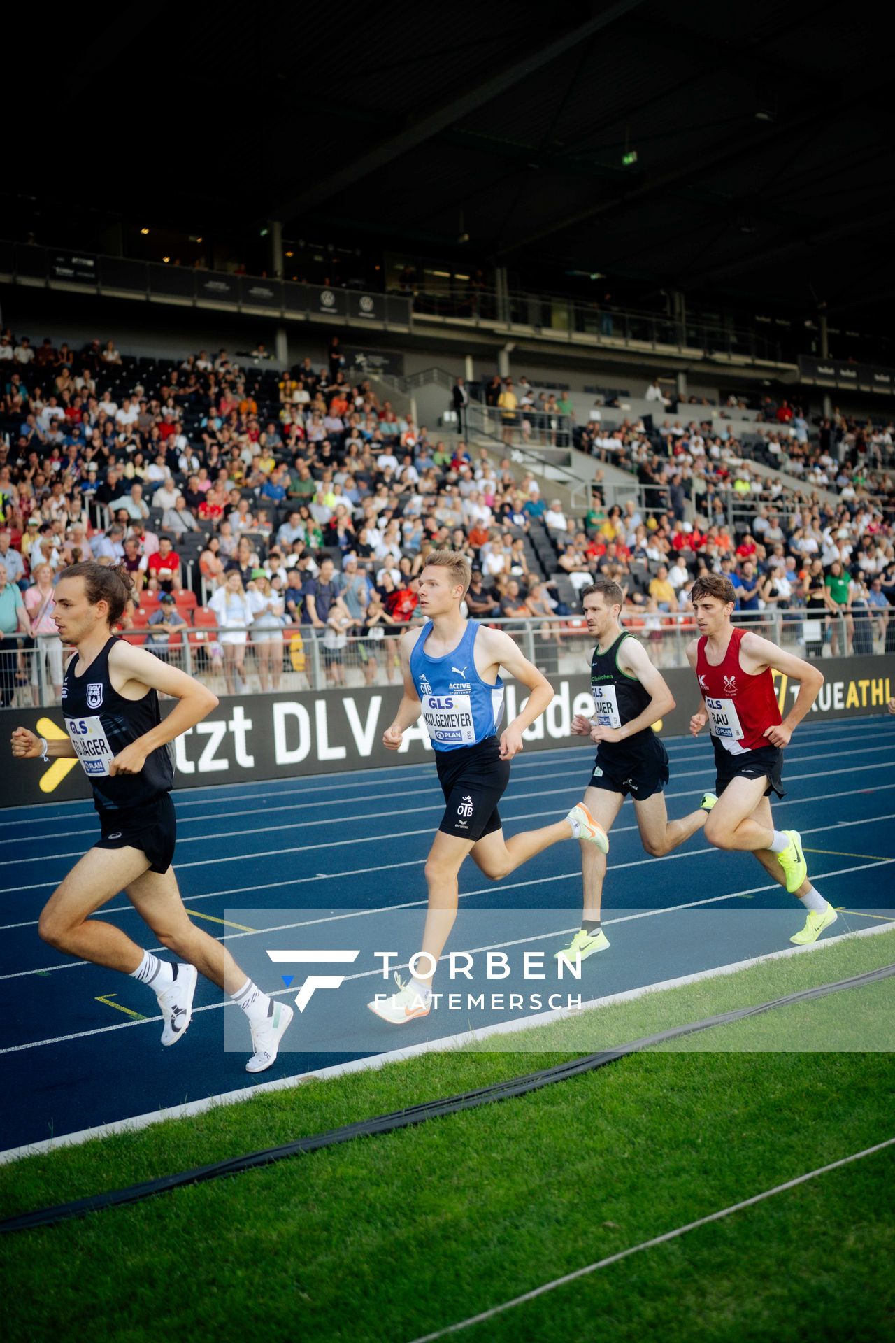 Jonas Kulgemeyer (OTB Osnabrück) am 28.06.2024 beim 5000m Lauf bei den deutschen Leichtathletik-Meisterschaften 2024 im Eintracht-Stadion in Braunschweig