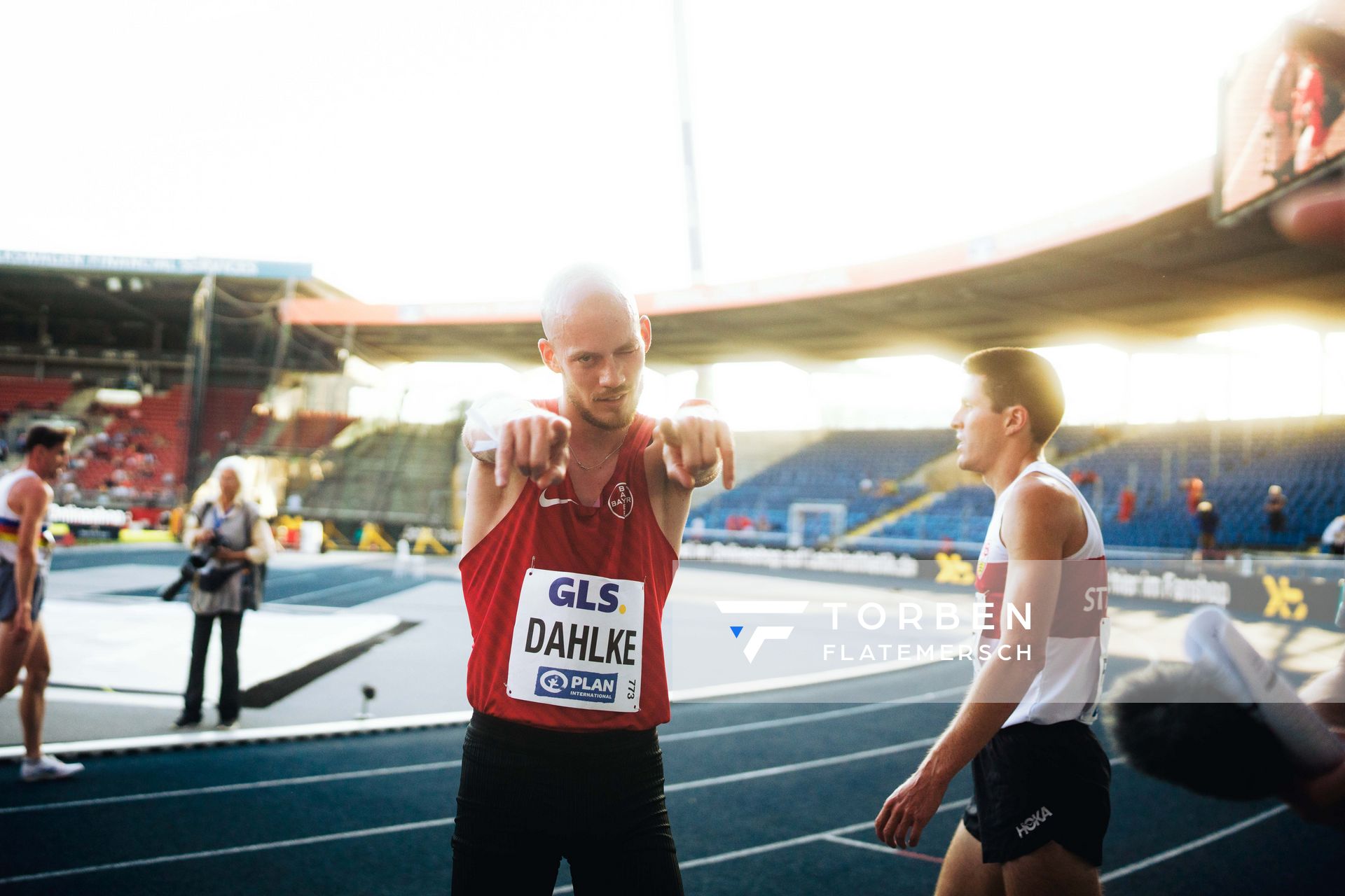 Jonathan Dahlke (TSV Bayer 04 Leverkusen) am 28.06.2024 beim 5000m Lauf bei den deutschen Leichtathletik-Meisterschaften 2024 im Eintracht-Stadion in Braunschweig