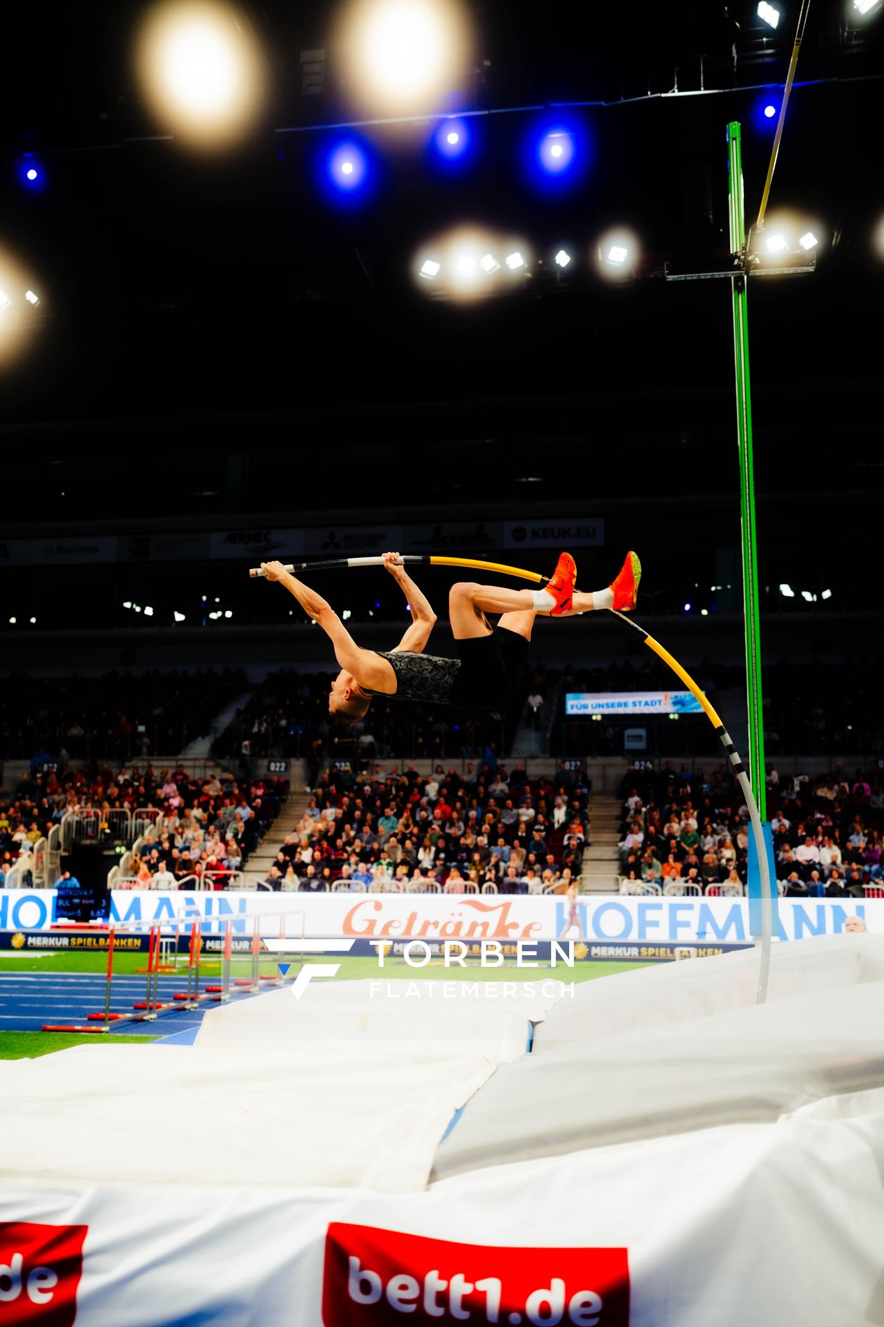 Sam Kendricks (USA) beim ISTAF Indoor Düsseldorf am 09.02.2025 im PSD Bank Dome in Düsseldorf