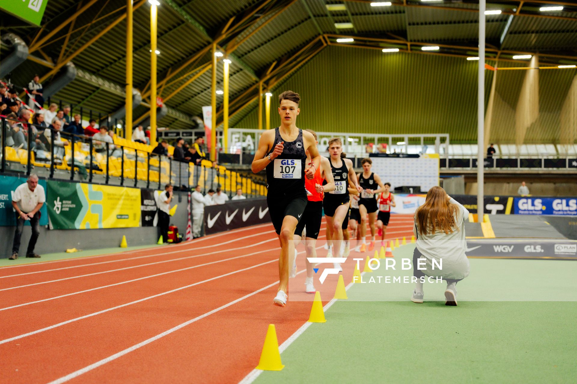 Ben Beilfuss (SCC Berlin) waehrend den deutschen Jugend-Hallenmeisterschaften U20 am 15.02.2025 in der Helmut-Körnig-Halle in Dortmund