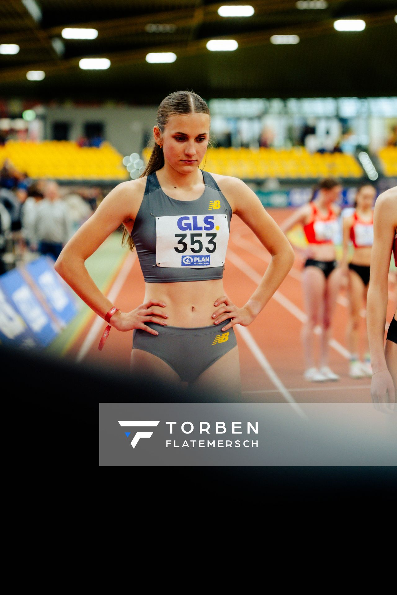 Lera Miller (VfL Löningen) waehrend den deutschen Jugend-Hallenmeisterschaften U20 am 15.02.2025 in der Helmut-Körnig-Halle in Dortmund