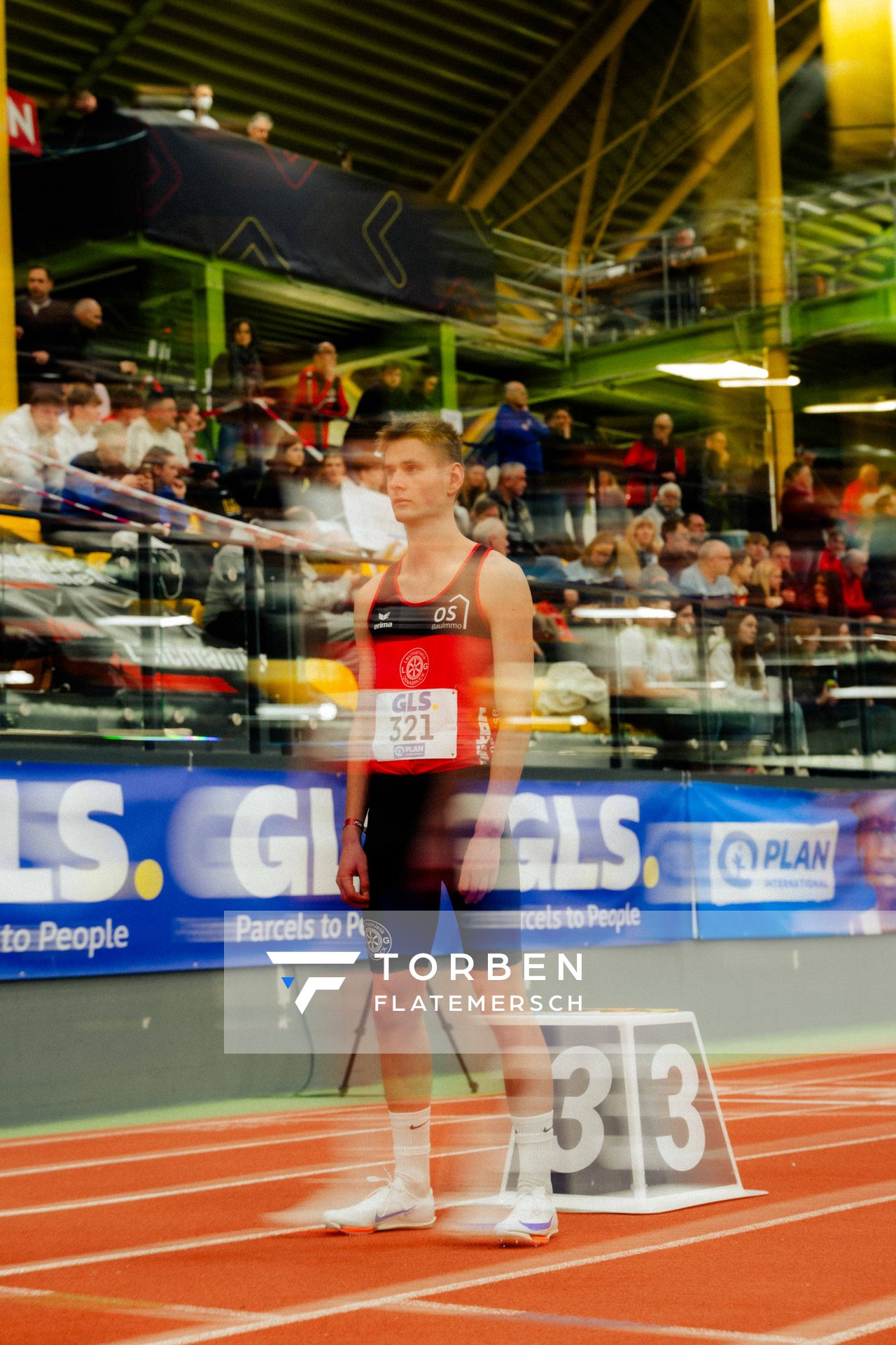 Mika Pikutzki (LG Osnabrück) waehrend den deutschen Jugend-Hallenmeisterschaften U20 am 15.02.2025 in der Helmut-Körnig-Halle in Dortmund