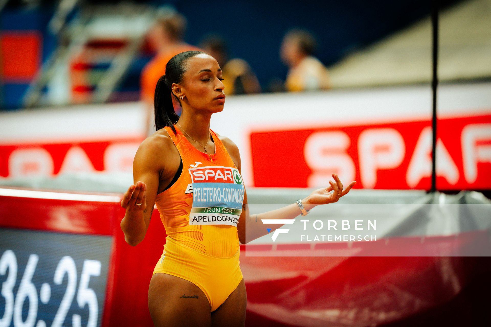 Ana Peleteiro-Compaoré (ESP) during the European Athletics Indoor Championships on 07/03/2025 at the Omnisport Arena in Apeldoorn