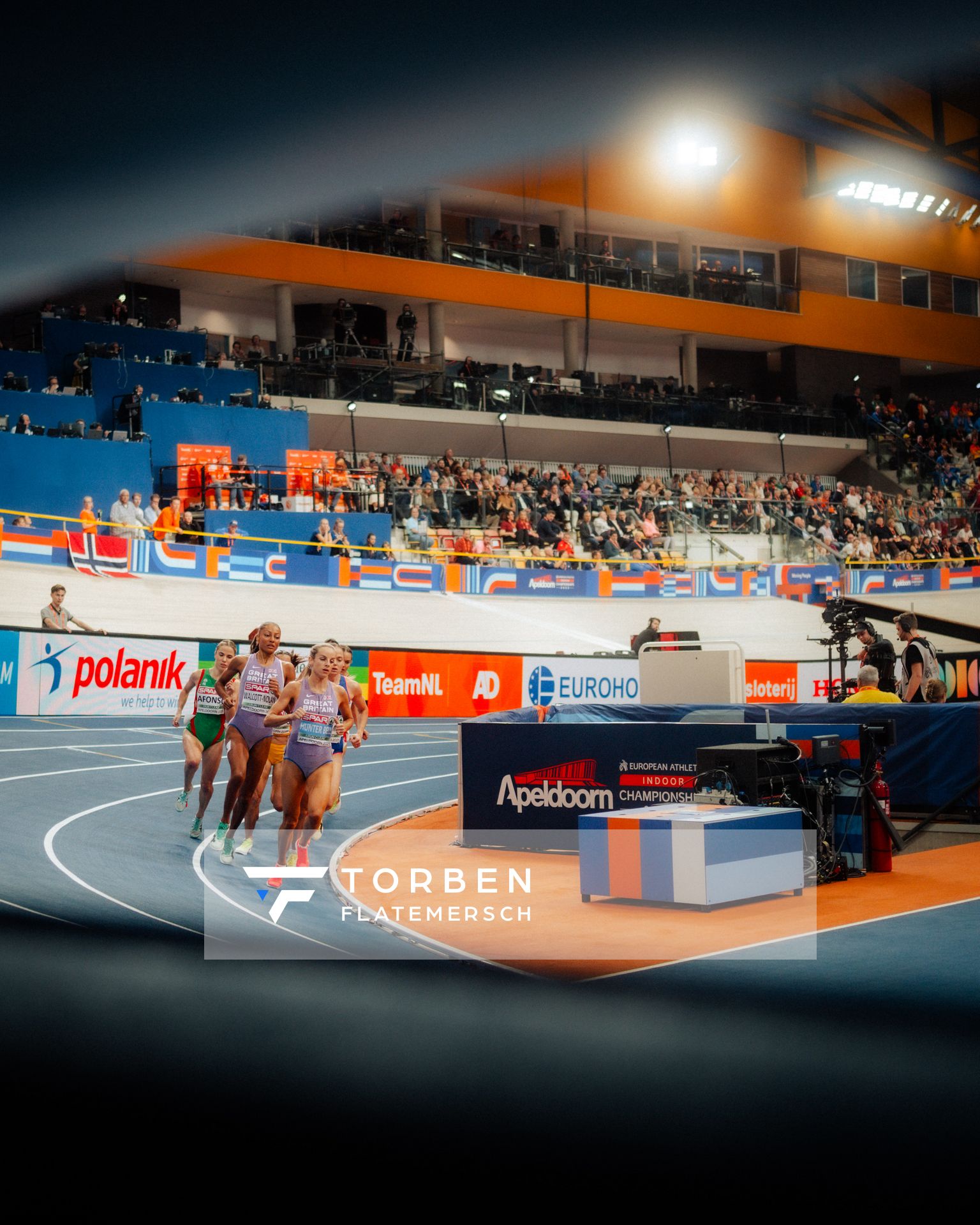Georgia Hunter Bell (GBR/Great Britain) Revee Walcott-Nolan (GBR/Great Britain) during the European Athletics Indoor Championships on 07/03/2025 at the Omnisport Arena in Apeldoorn