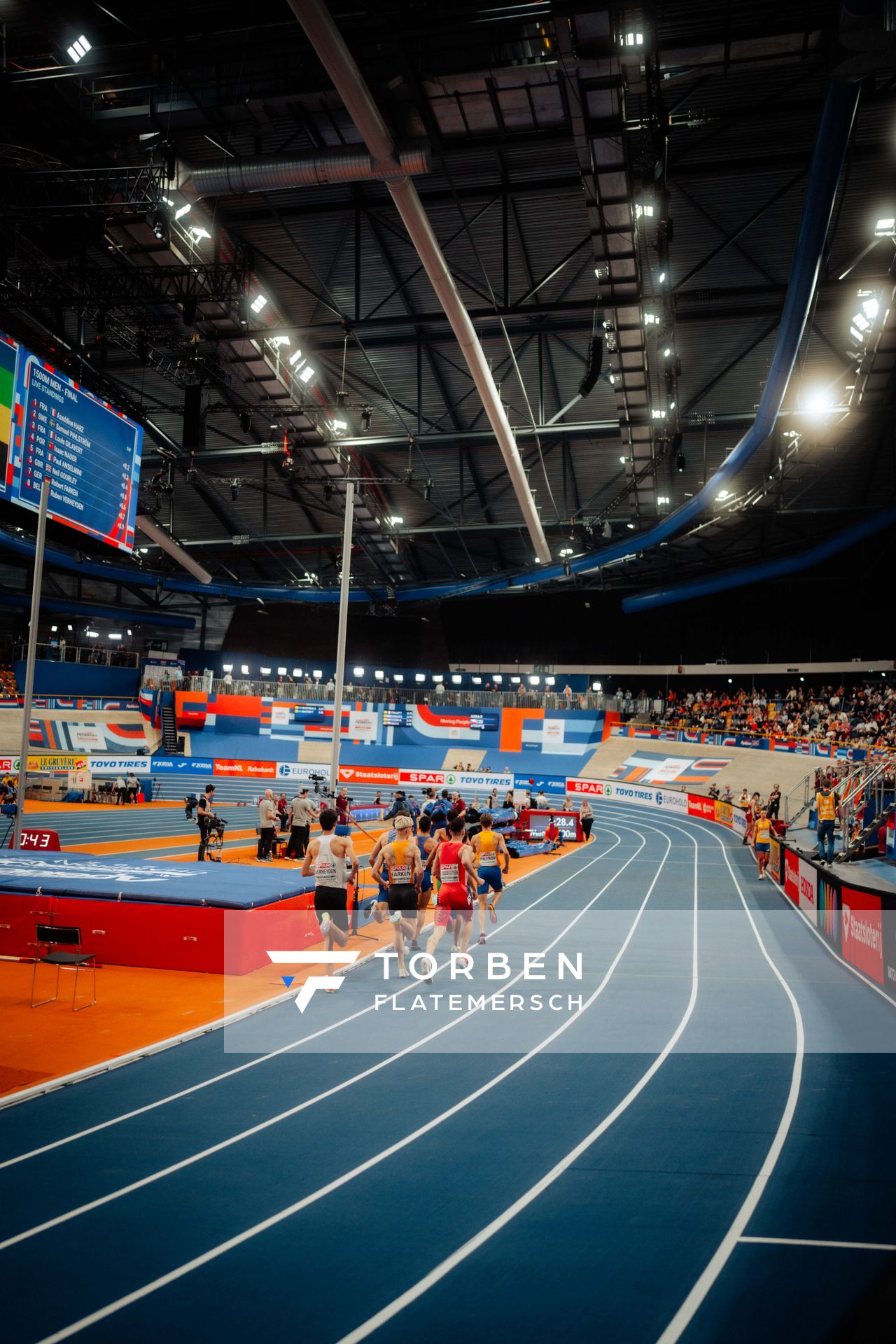 1500m Final with Robert FARKEN (GER/Germany), Jakob INGEBRIGTSEN (NOR), Ruben VERHEYDEN (BEL) during the European Athletics Indoor Championships on 07/03/2025 at the Omnisport Arena in Apeldoorn