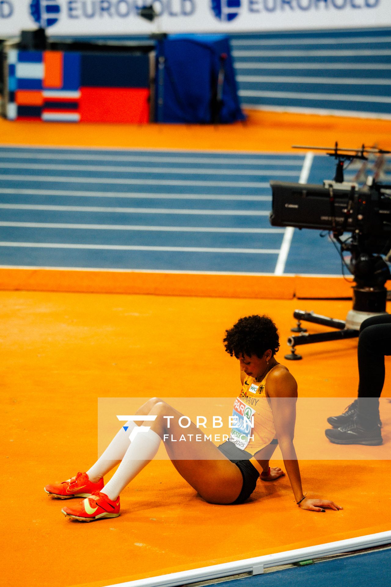 Malaika Mihambo (GER) during the European Athletics Indoor Championships on 08/03/2025 at the Omnisport Arena in Apeldoorn