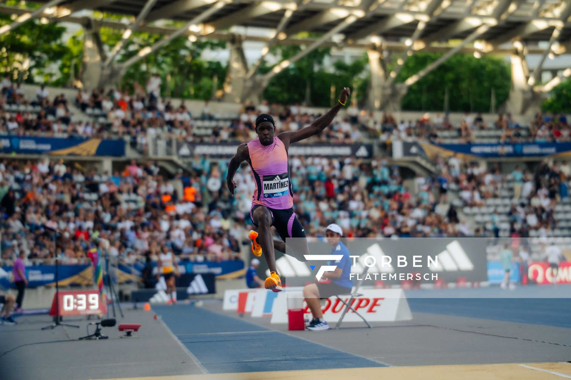 Lázaro Martínez (Cuba) during the Triple Jump at the Wanda Diamond League MEETING de Paris on 20/06/2025 in Paris