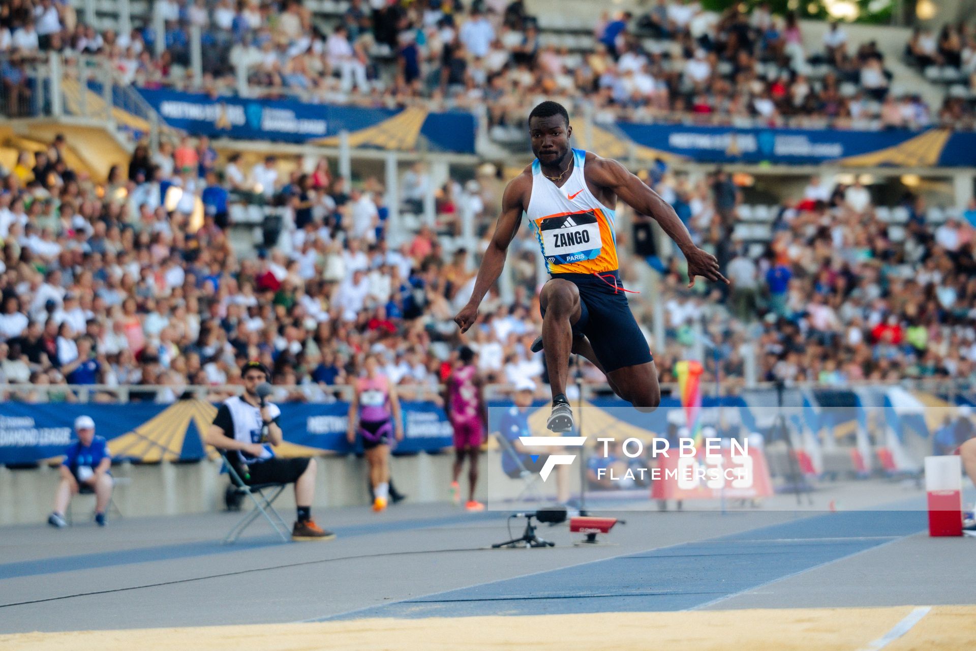 Hugues Fabrice Zango (Burkina Faso) during the Triple Jump at the Wanda Diamond League MEETING de Paris on 20/06/2025 in Paris