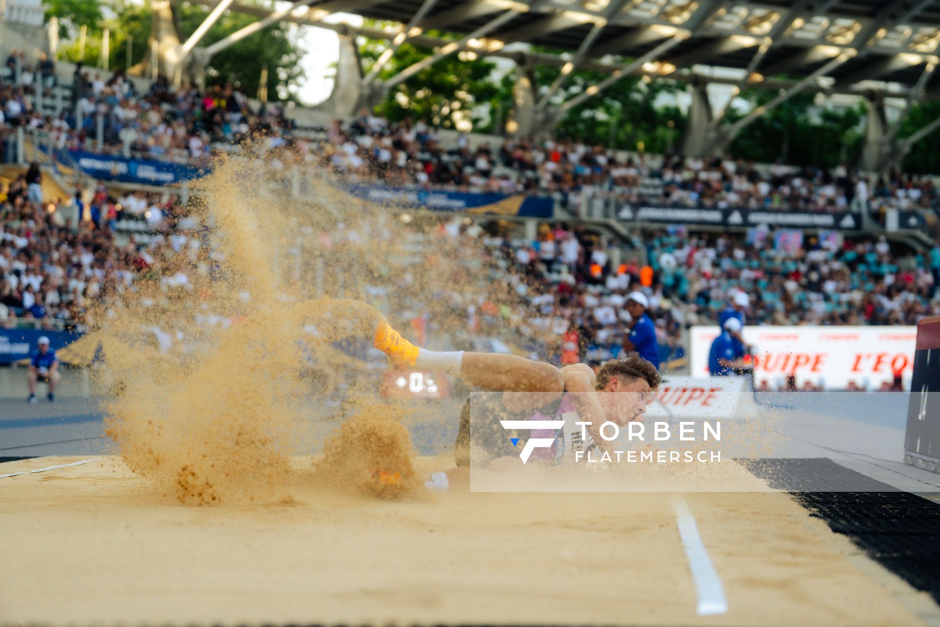 Max Heß (Germany) during the Triple Jump at the Wanda Diamond League MEETING de Paris on 20/06/2025 in Paris