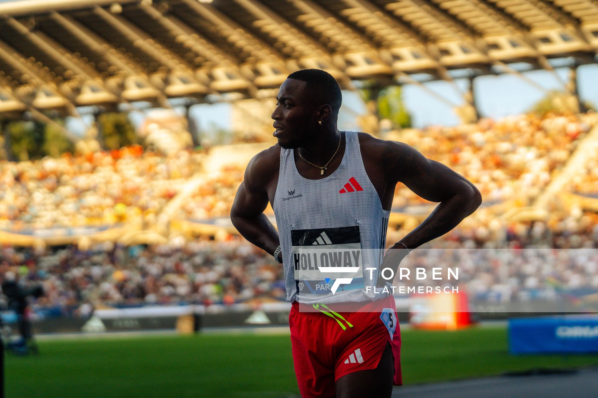 Grant Holloway (United States) during the 110m Hurdles at the Wanda Diamond League MEETING de Paris on 20/06/2025 in Paris