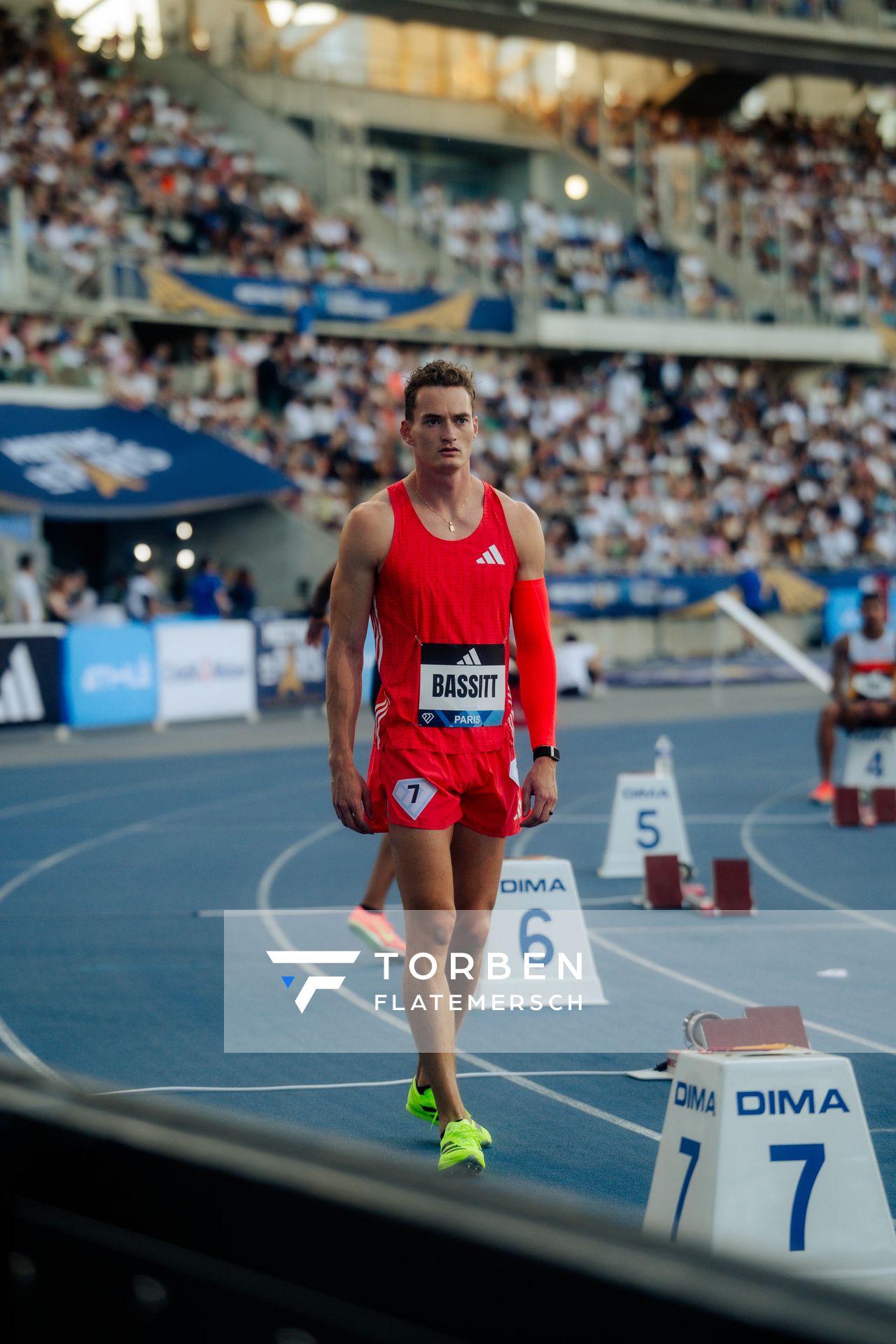 Trevor Bassitt (United States) during the 400m hurdles at the Wanda Diamond League MEETING de Paris on 20/06/2025 in Paris