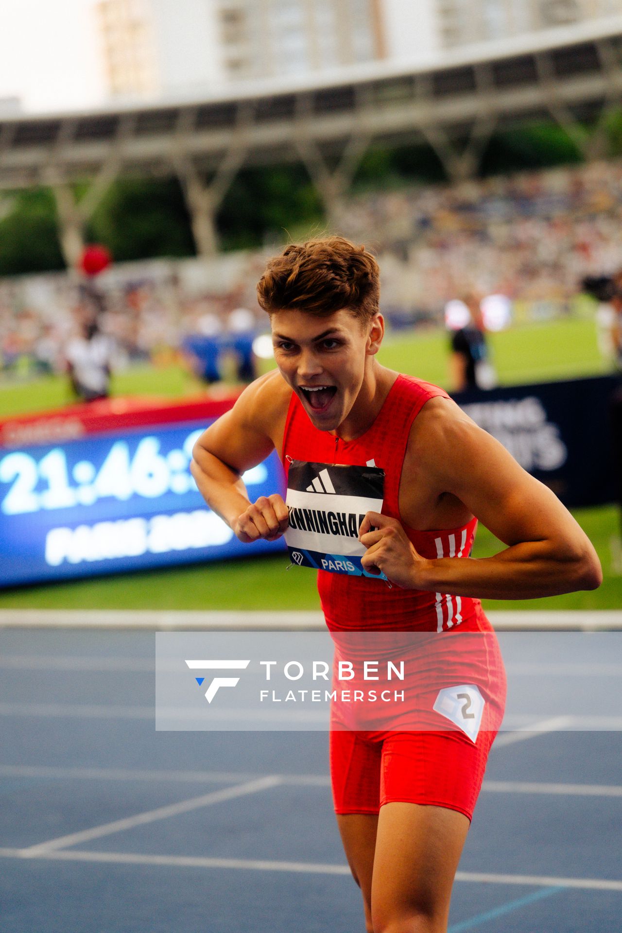 Trey Cunningham (United States) during 110m hurdles finale the at the Wanda Diamond League MEETING de Paris on 20/06/2025 in Paris