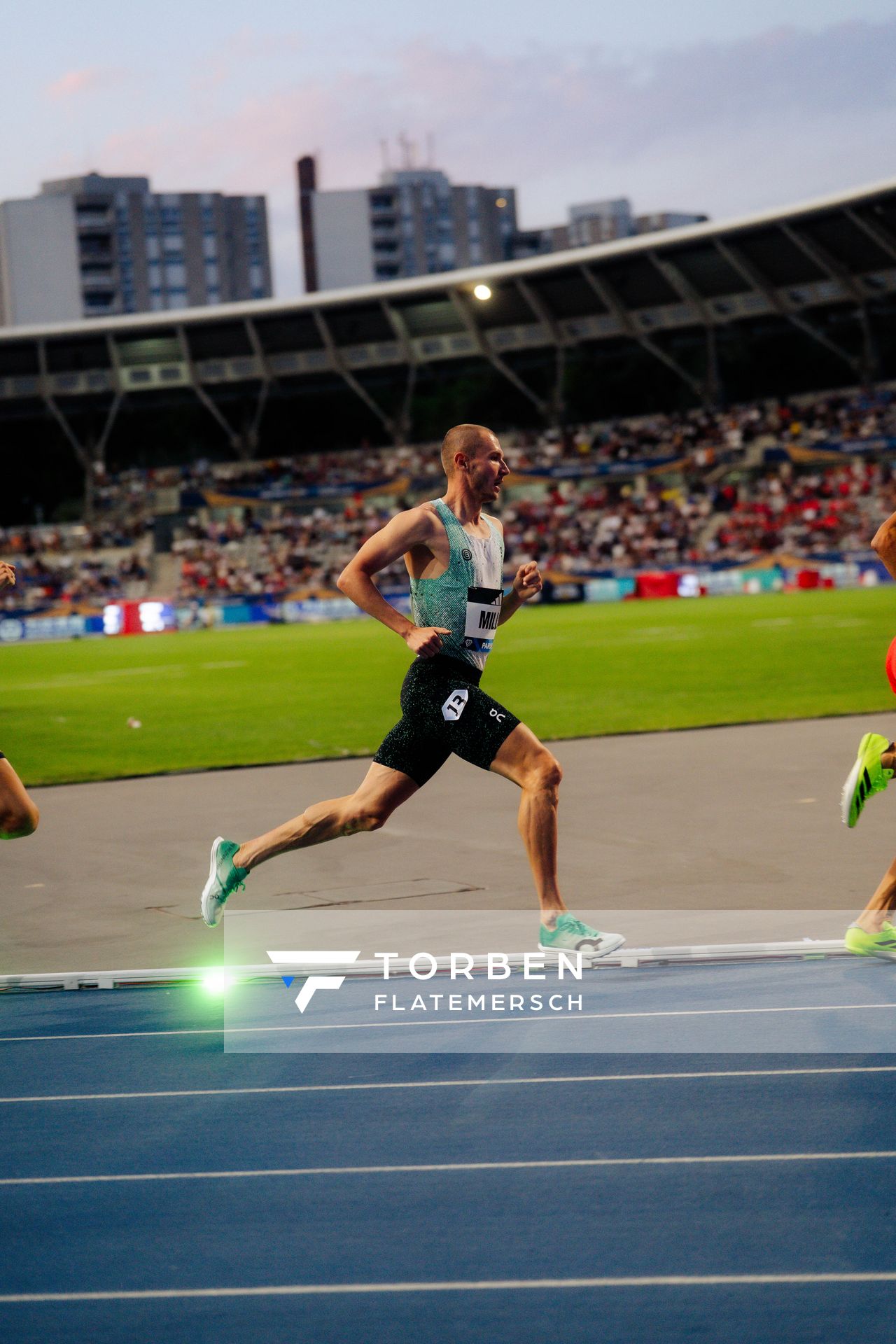 George Mills (United Kingdom) during the 1500m race at the Wanda Diamond League MEETING de Paris on 20/06/2025 in Paris
