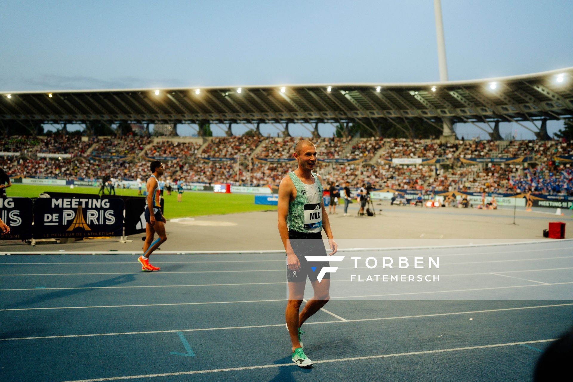 George Mills (United Kingdom) during the 1500m race at the Wanda Diamond League MEETING de Paris on 20/06/2025 in Paris
