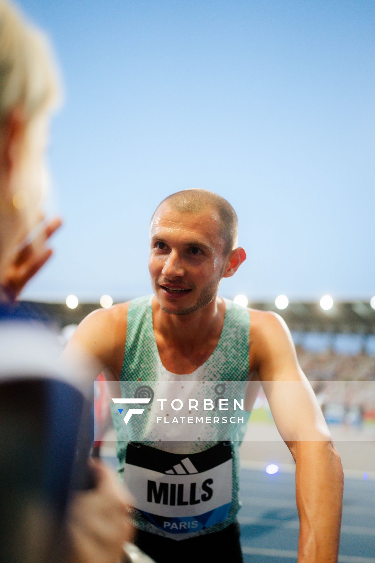 George Mills (United Kingdom) during the 1500m race at the Wanda Diamond League MEETING de Paris on 20/06/2025 in Paris