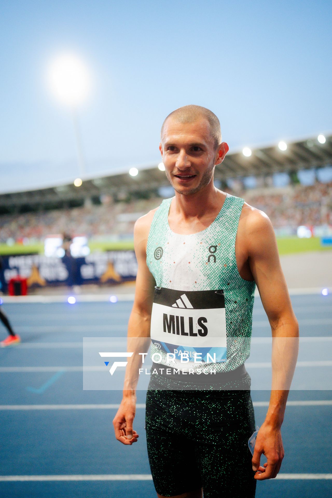 George Mills (United Kingdom) during the 1500m race at the Wanda Diamond League MEETING de Paris on 20/06/2025 in Paris