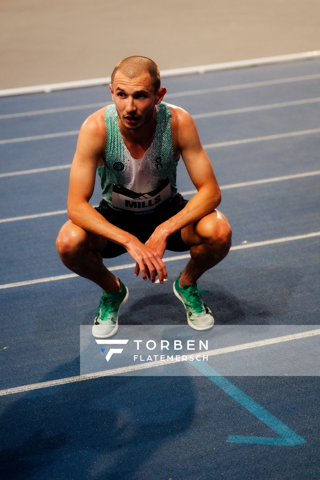 George Mills (United Kingdom) during the 1500m race at the Wanda Diamond League MEETING de Paris on 20/06/2025 in Paris