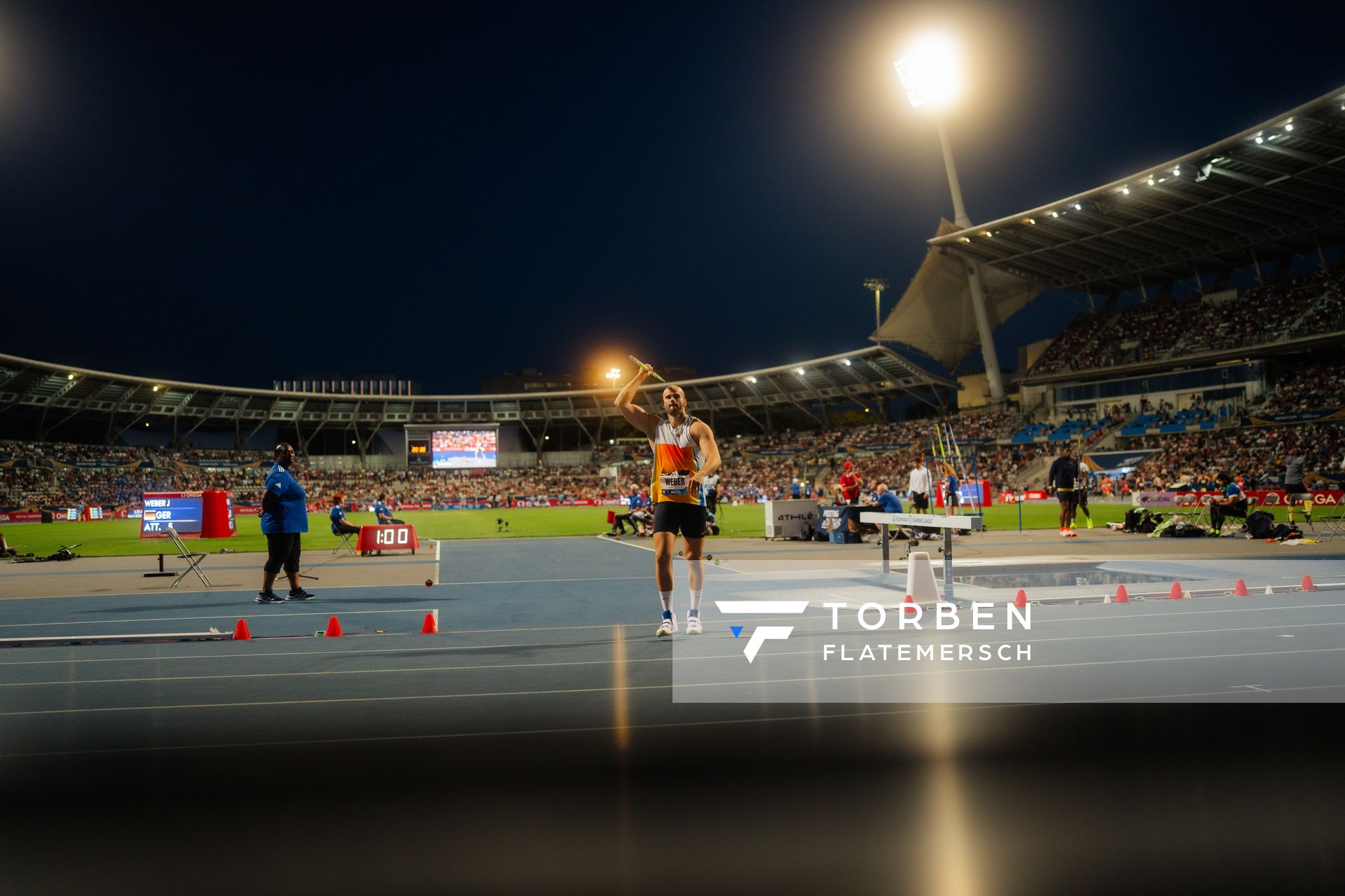 Julian Weber (Germany) during the javelin throw at the Wanda Diamond League MEETING de Paris on 20/06/2025 in Paris