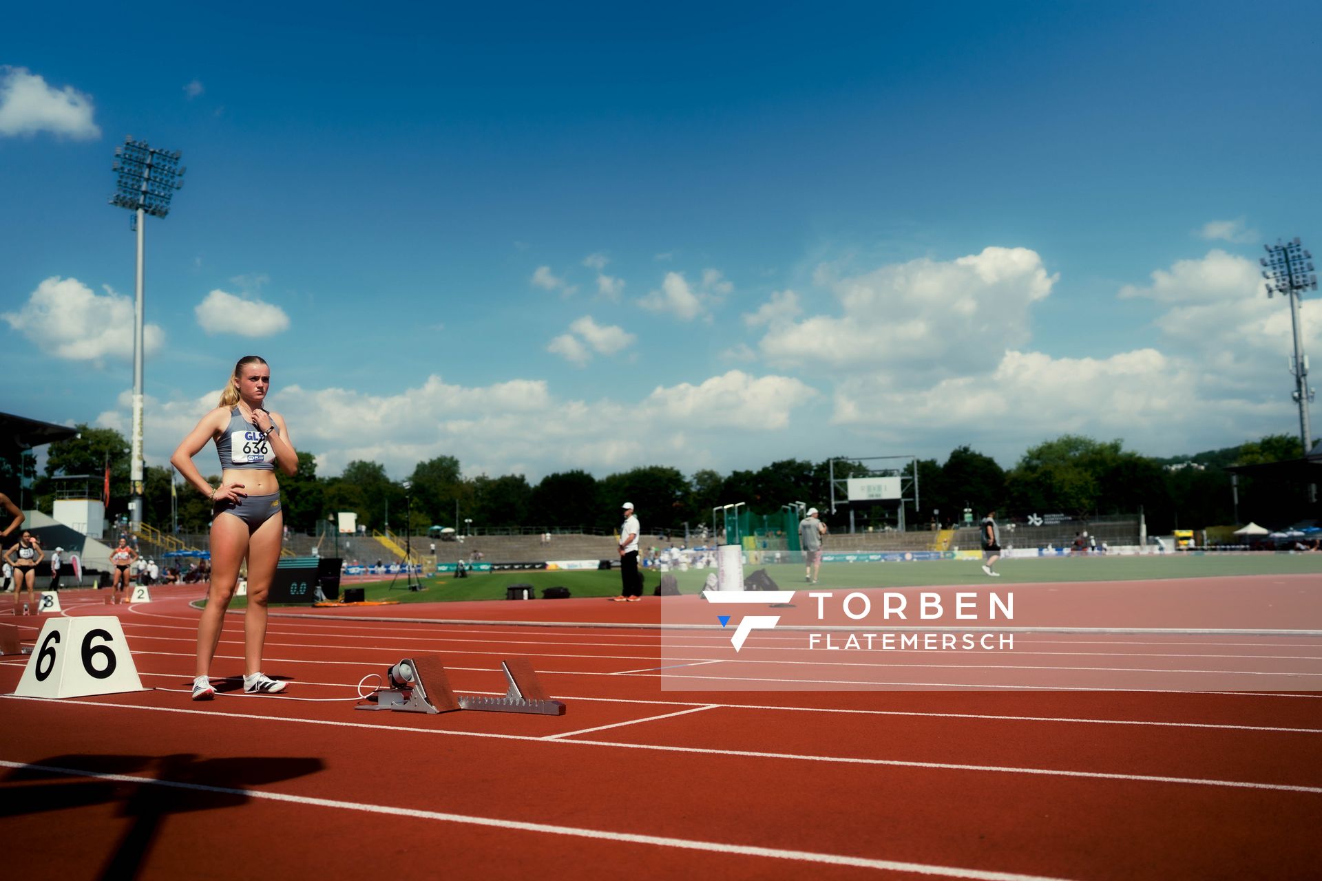 Pia Albers (VfL Löningen) waehrend der U16-/U23-DM am 05.07.2025 im Donaustadion in Ulm