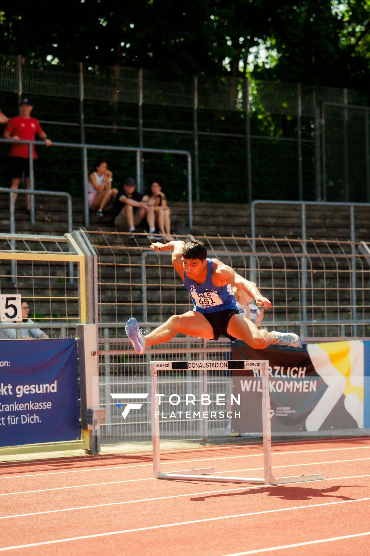 Jason Gordon (OTB Osnabrück) waehrend der U16-/U23-DM am 05.07.2025 im Donaustadion in Ulm