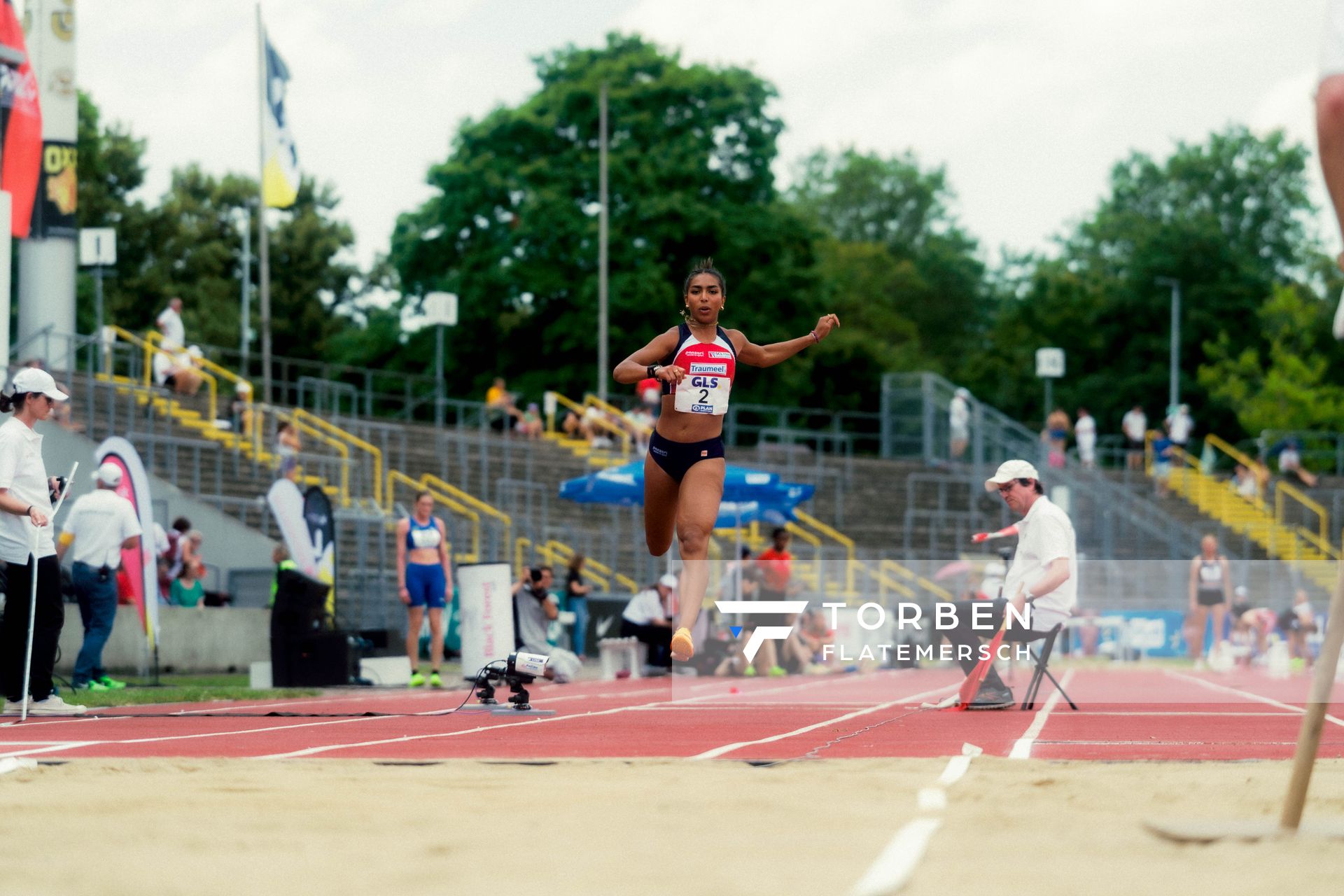 Ruth Hildebrand (SCL Heel Baden-Baden) waehrend der U16-/U23-DM am 05.07.2025 im Donaustadion in Ulm