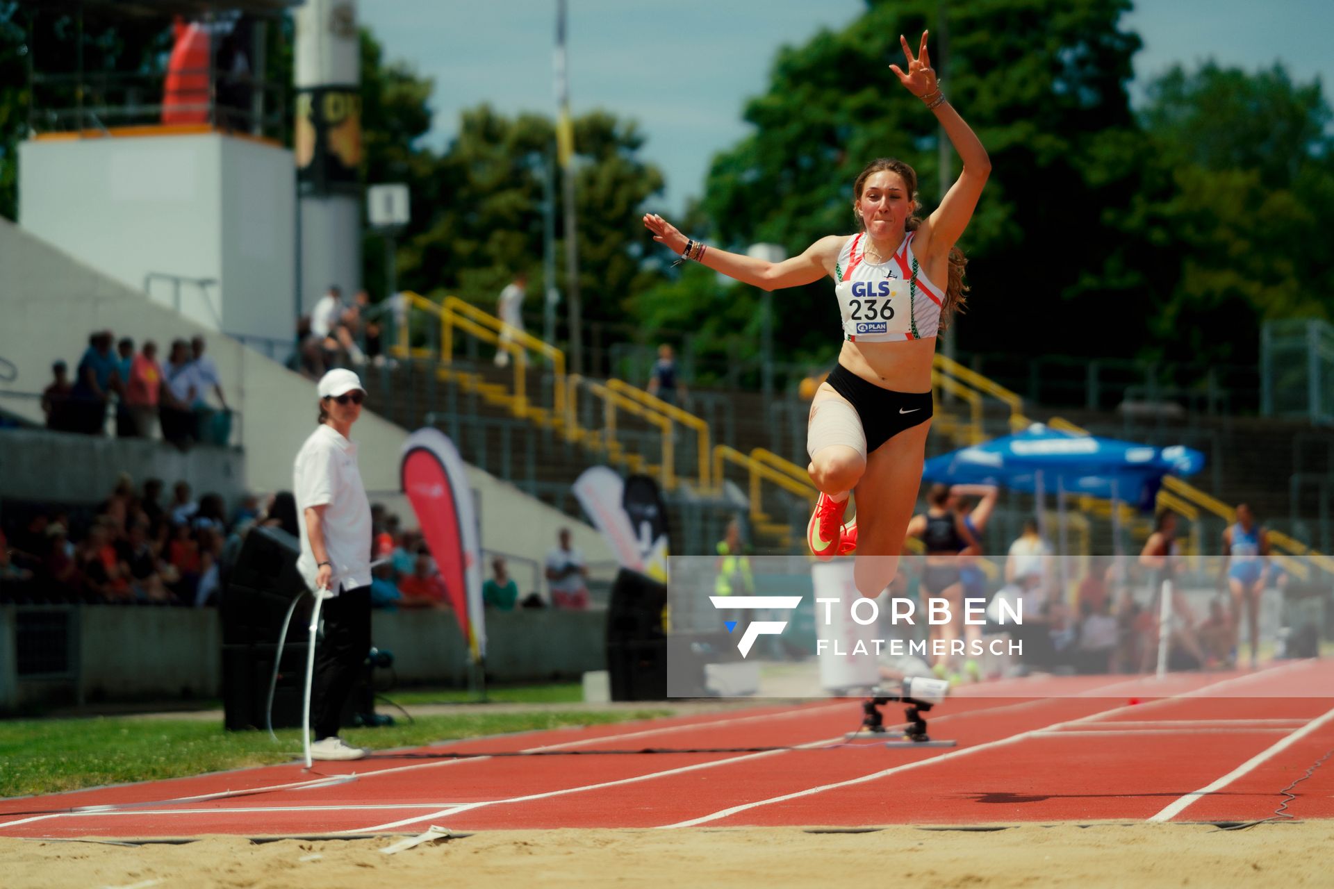 Johanna Konrad (LG Augsburg) waehrend der U16-/U23-DM am 05.07.2025 im Donaustadion in Ulm