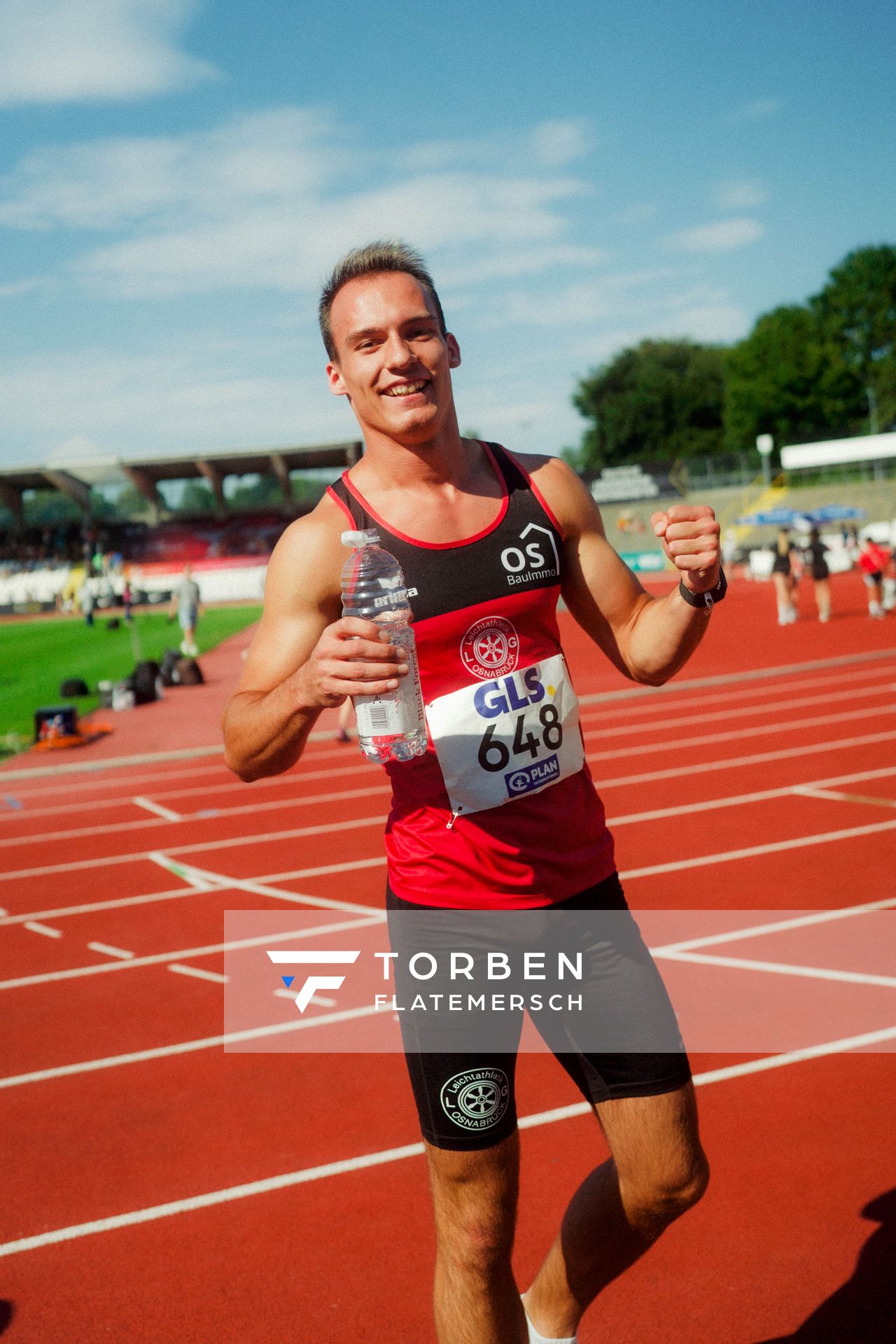 Florian Kroll (LG Osnabrück) waehrend der U16-/U23-DM am 05.07.2025 im Donaustadion in Ulm