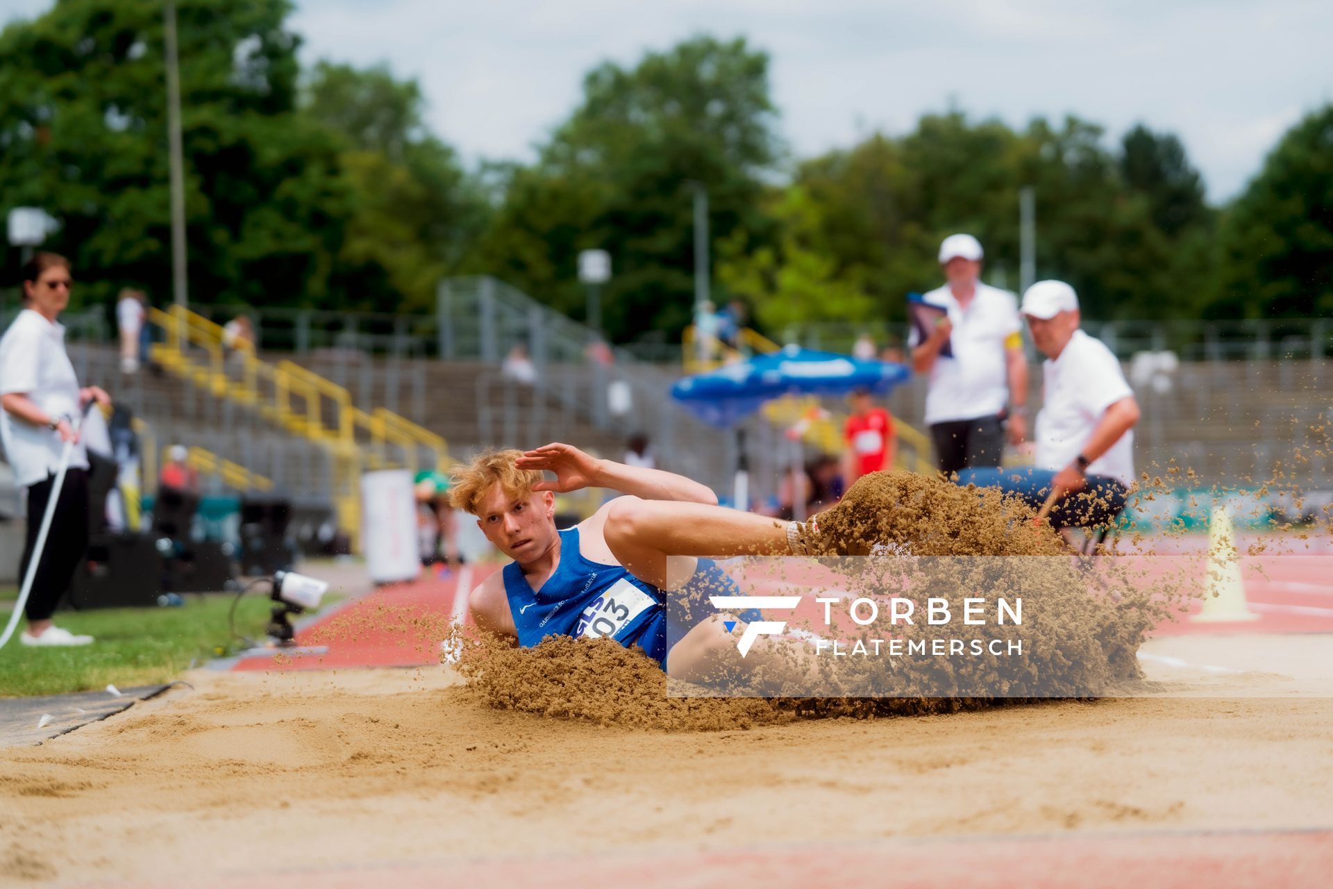 Liam Zentarra (Garbsener SC) waehrend der U16-/U23-DM am 06.07.2025 im Donaustadion in Ulm