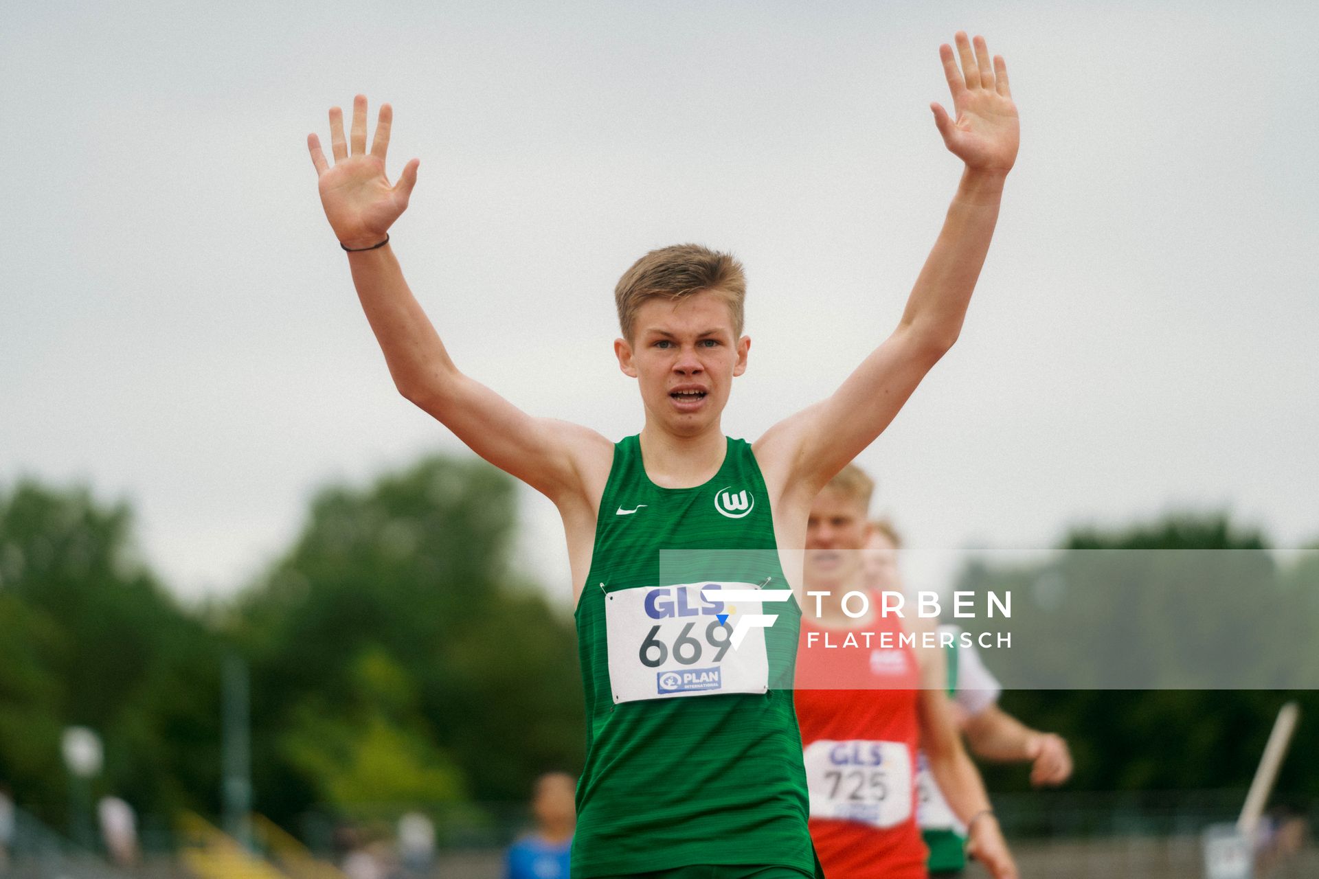 Jaron Diehr (VfL Wolfsburg) waehrend der U16-/U23-DM am 06.07.2025 im Donaustadion in Ulm