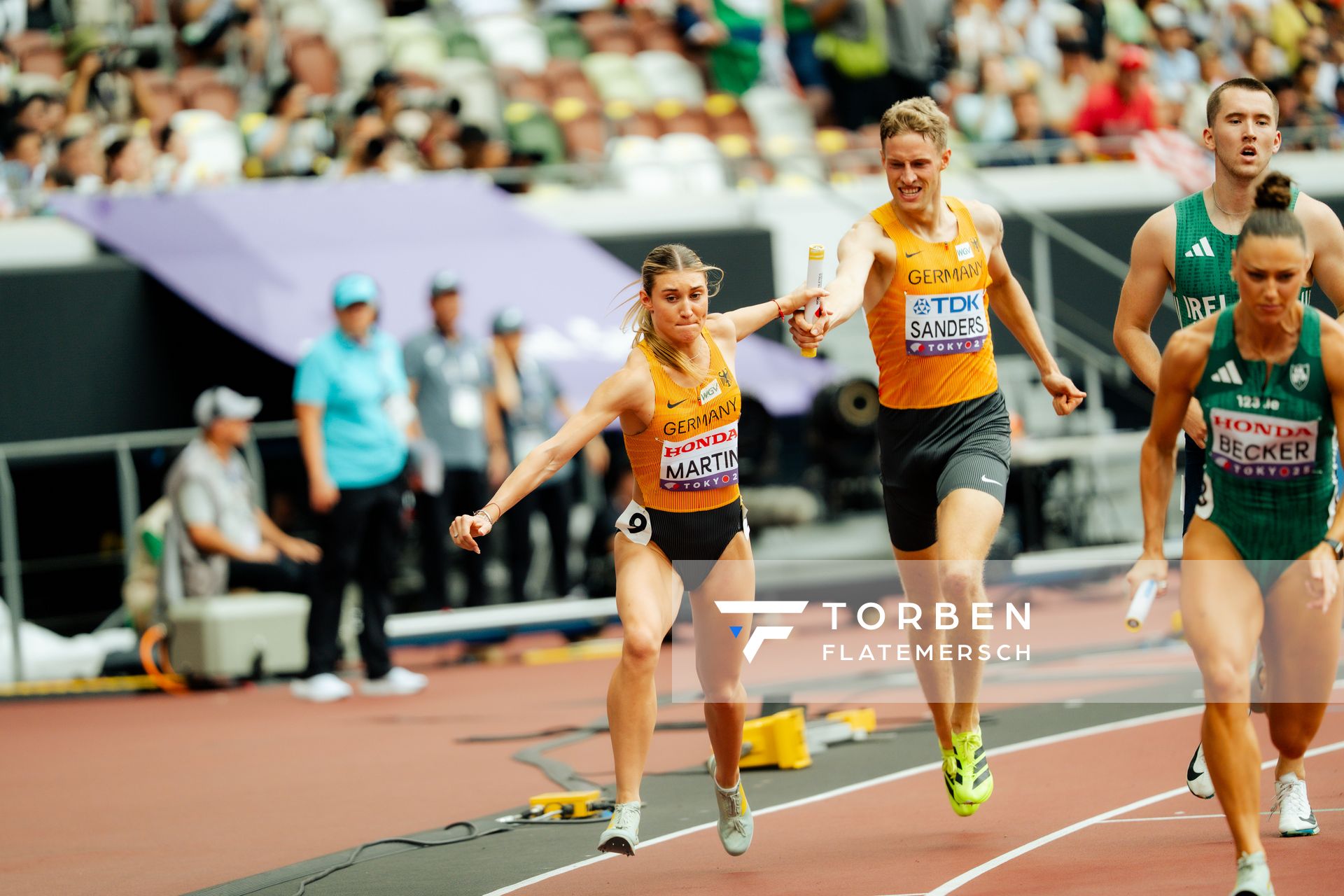 Manuel Sanders (GER), Johanna Martin (GER) during the World Athletics Championships on 13.09.2025 in Tokyo.