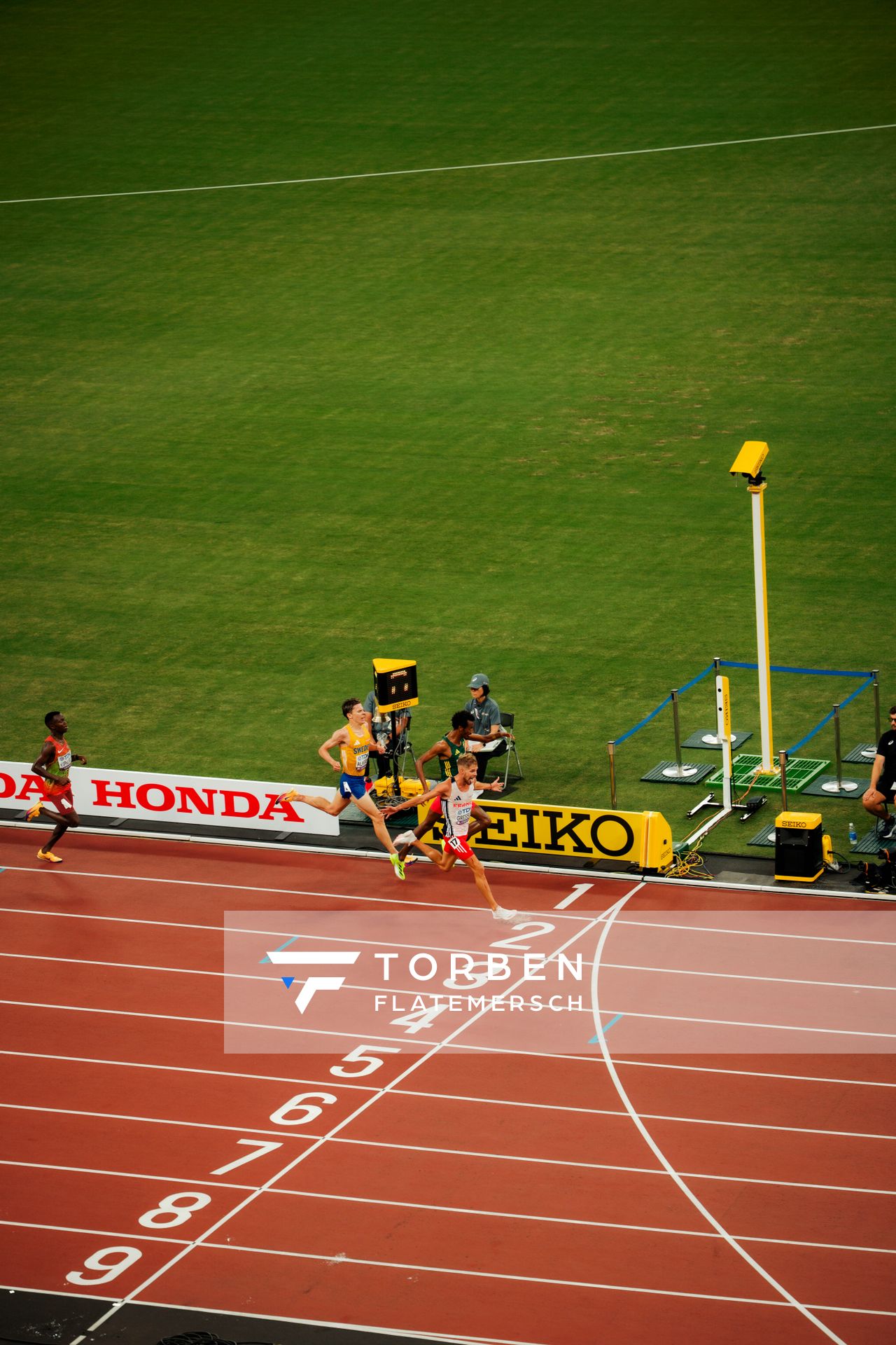 Jimmy Gressier (FRA), Yomif Kejelcha (ETH), Andreas Almgren (SWE) during the World Athletics Championships on 14.09.2025 in Tokyo.