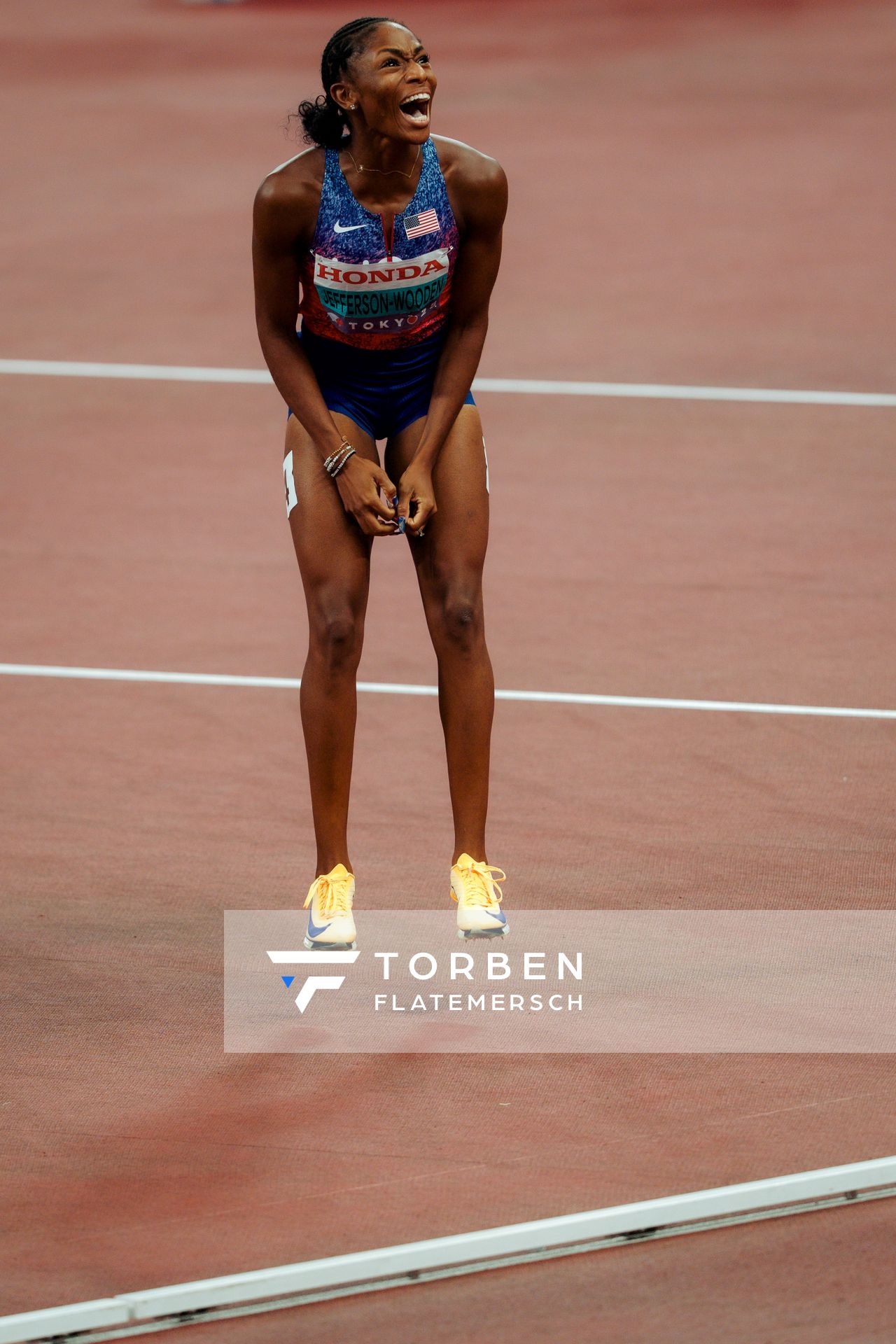 Melissa Jefferson Wooden (USA) during the World Athletics Championships on 14.09.2025 in Tokyo.