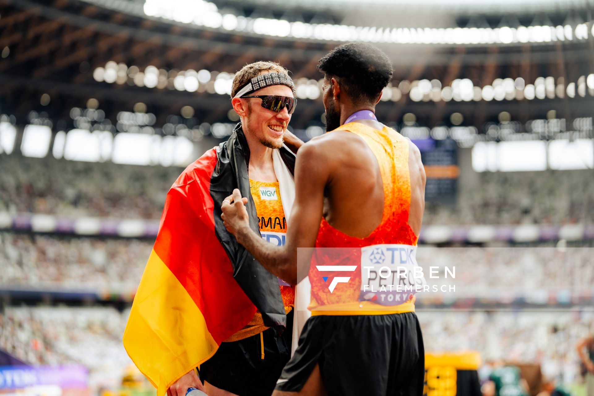 Amanal Petros (GER), Richard Ringer (GER) during the World Athletics Championships on 15.09.2025 in Tokyo.