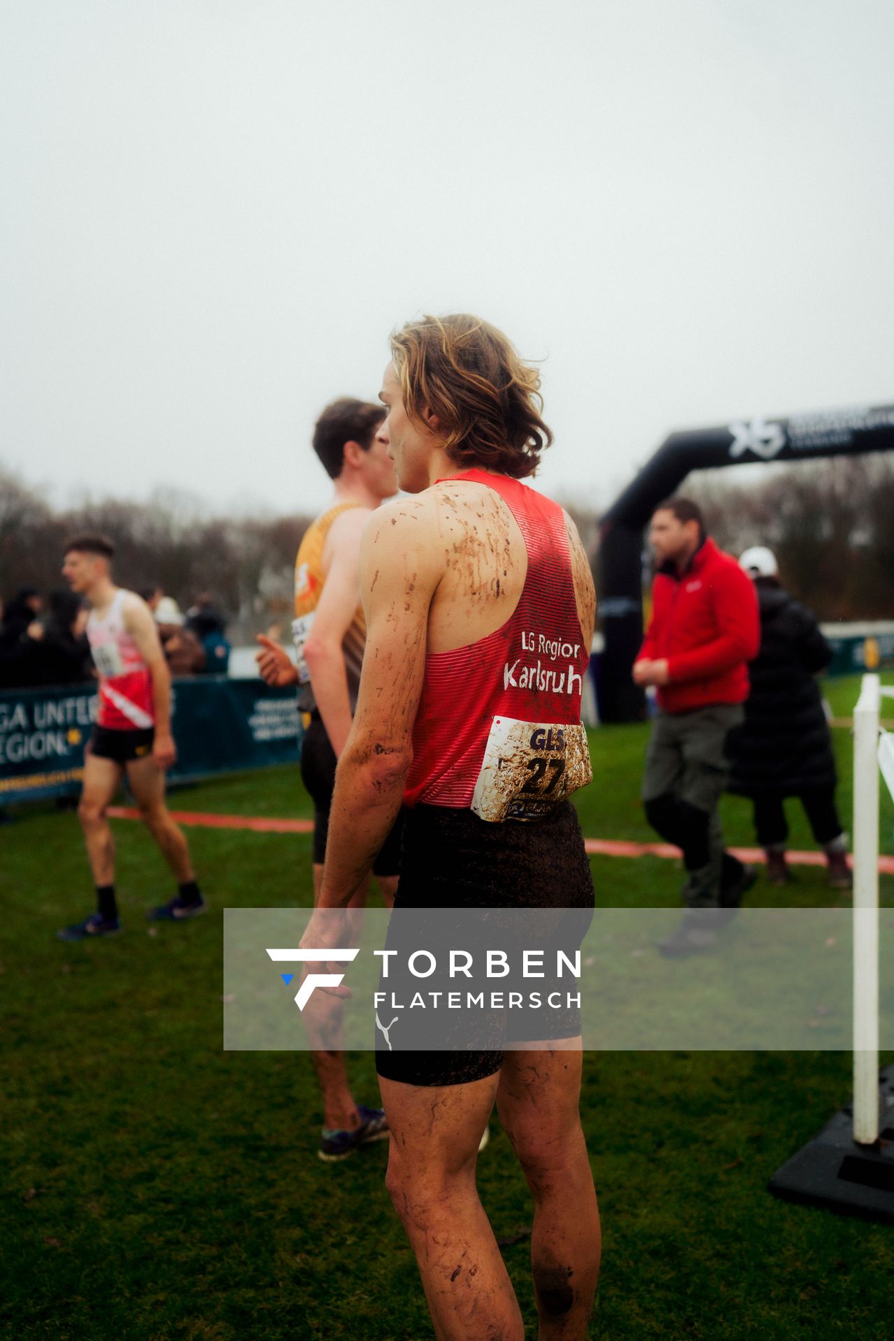 Markus Görger (LG Region Karlsruhe) im Lauf L10 - Männer, U23 Langstrecke bei den Deutschen Meisterschaften im Crosslauf auf dem Sportgelände Bürgerpark Nord am 30.11.2025 in Darmstadt