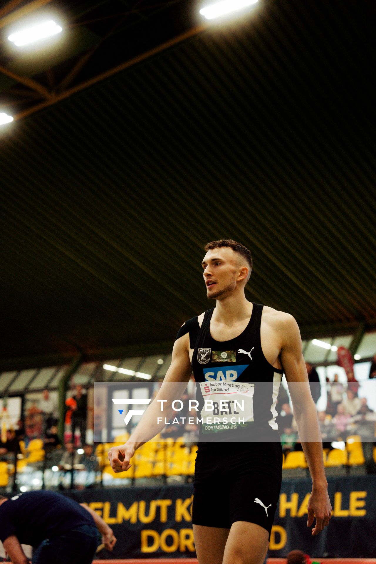 Simon Batz (MTG Mannheim) am 08.02.2026 beim Sparkassen Indoor Meeting in der Helmut-Körnig-Halle in Dortmund