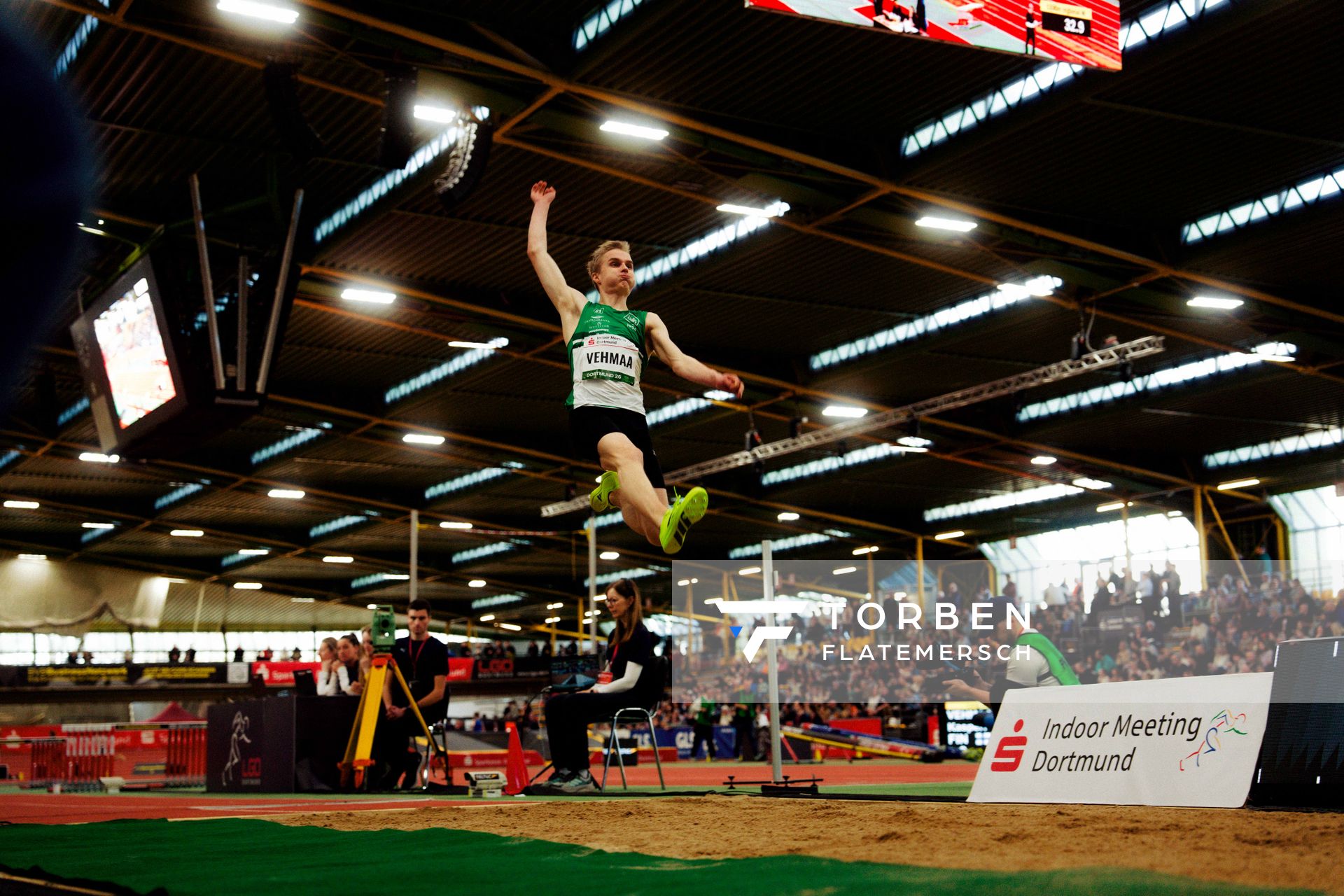 Kasperi Vehmaa (Finnland) am 08.02.2026 beim Sparkassen Indoor Meeting in der Helmut-Körnig-Halle in Dortmund